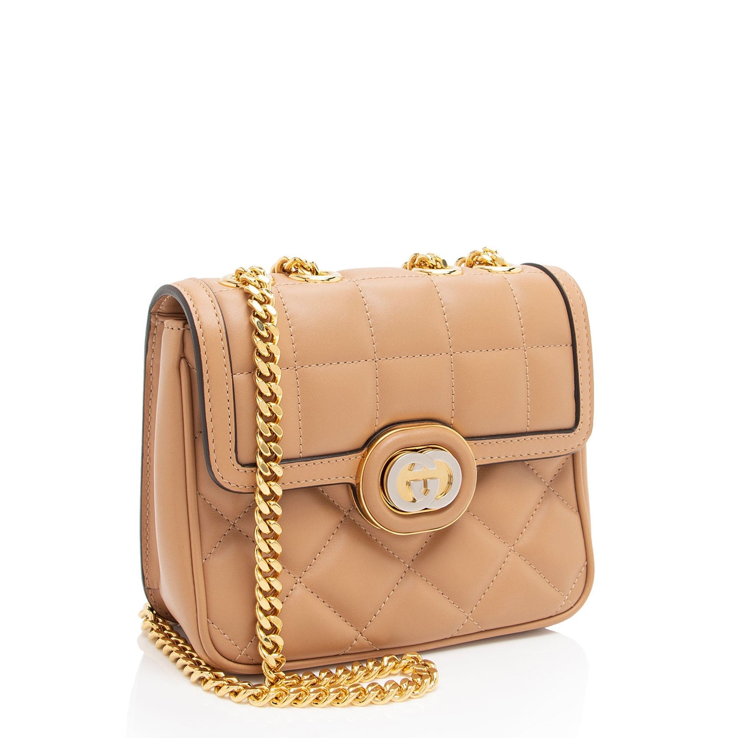 Gucci Deco Calfskin Beige Mini Crossbody Bag
