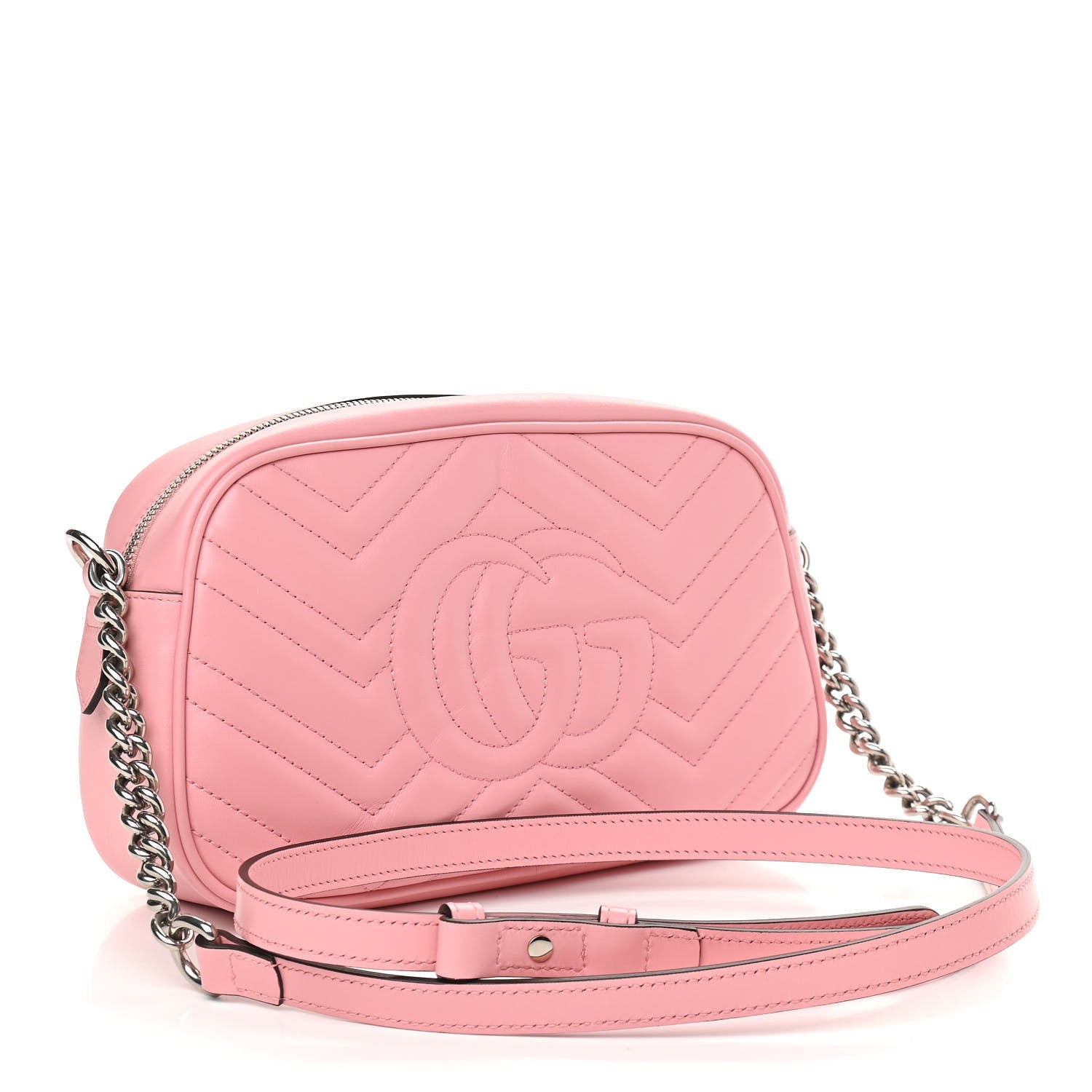 Gucci GG Marmont Chain Pastel Matelasse Calfskin Pink Small Shoulder Bag