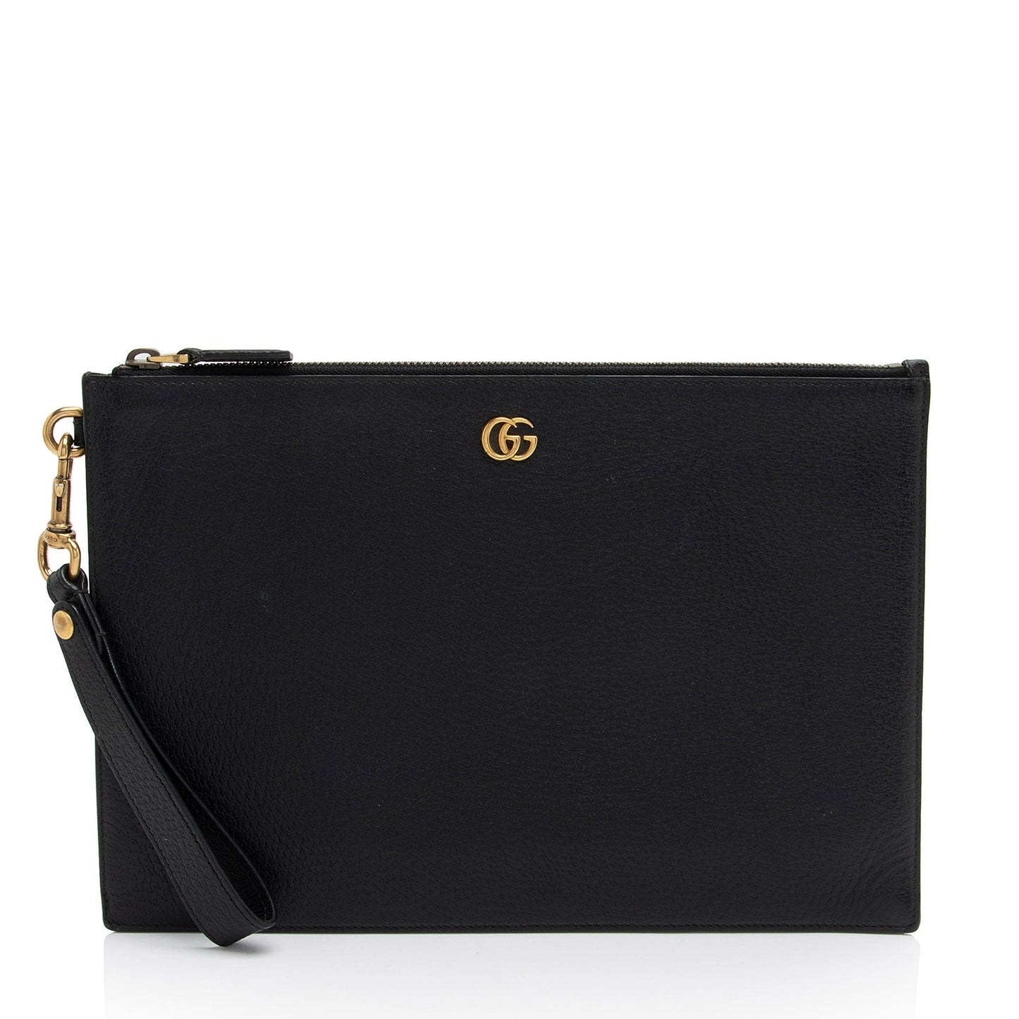 Gucci GG Marmont Wristlet Calfskin Black Clutch Bag