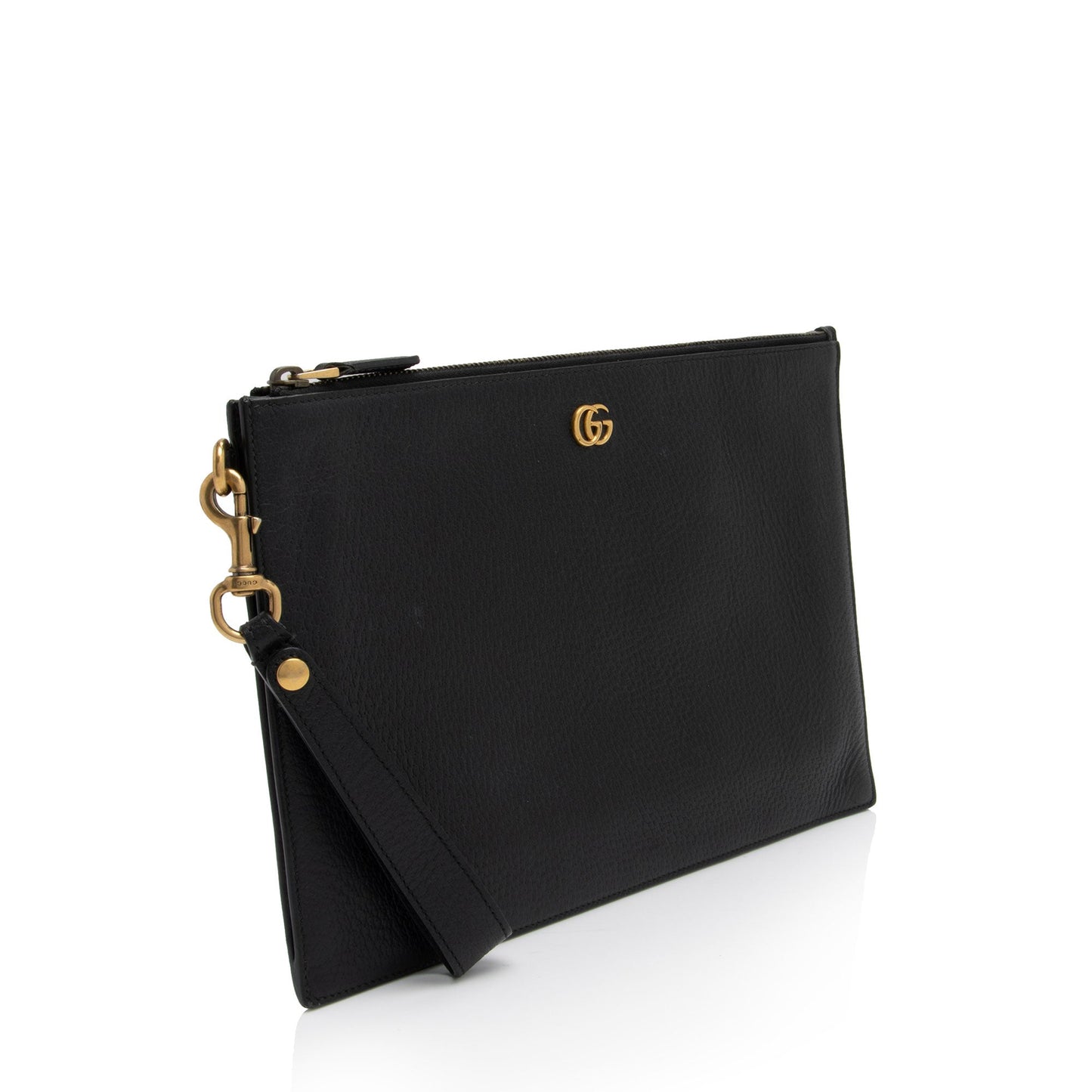 Gucci GG Marmont Wristlet Calfskin Black Clutch Bag