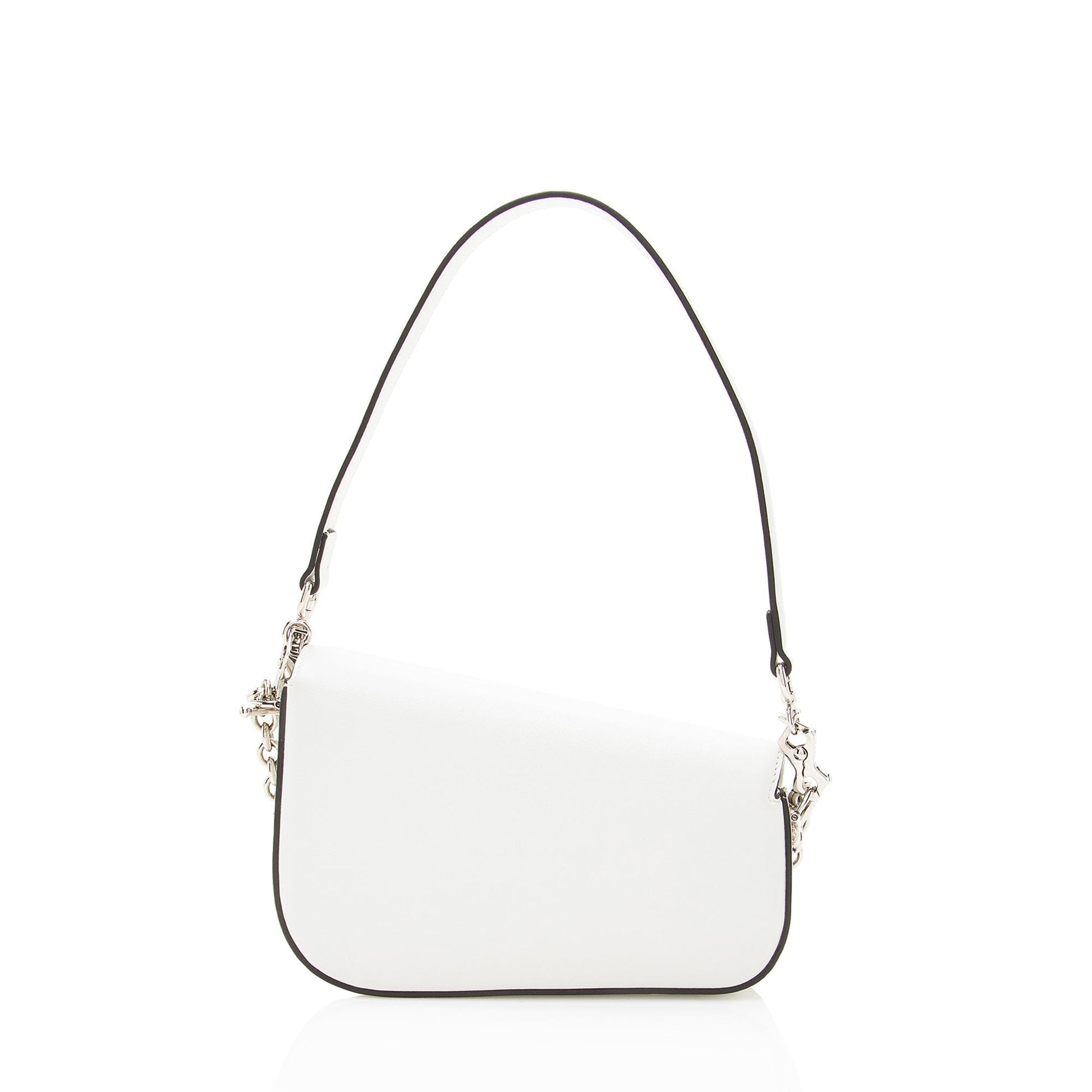 Gucci Horsebit Asymmetric Calfskin White Mini Shoulder Bag