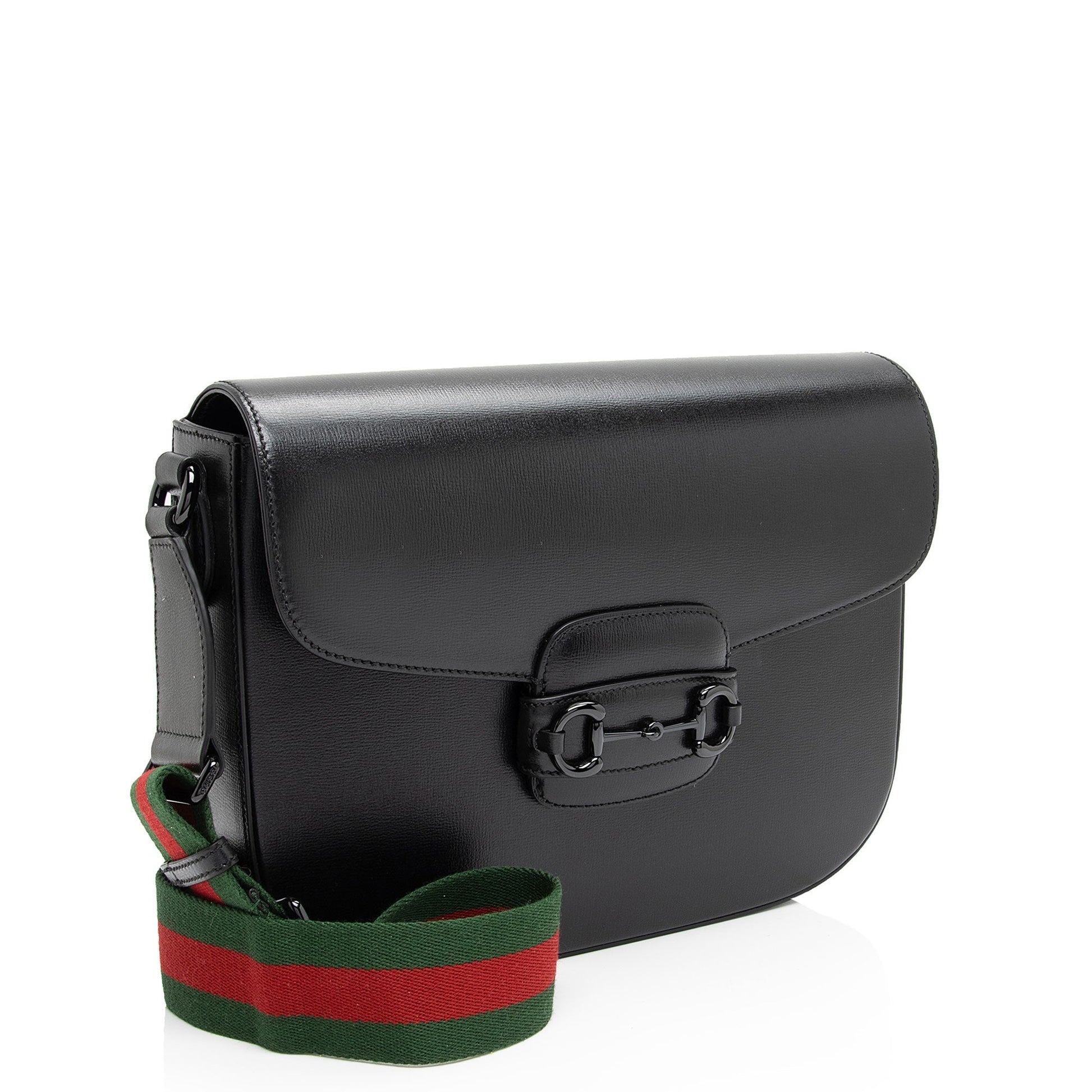 Gucci Web Horsebit SHF-SQoWjr Nylon Calfskin Black Crossbody Bag