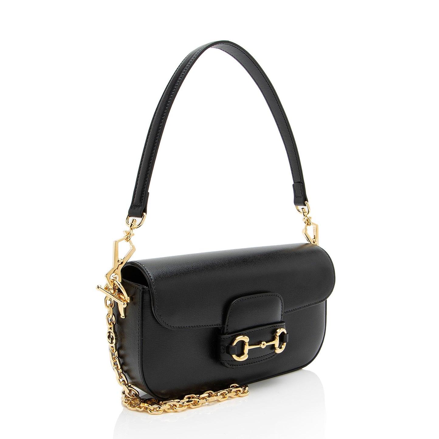 Gucci Horsebit Calfskin Black Small Shoulder Bag