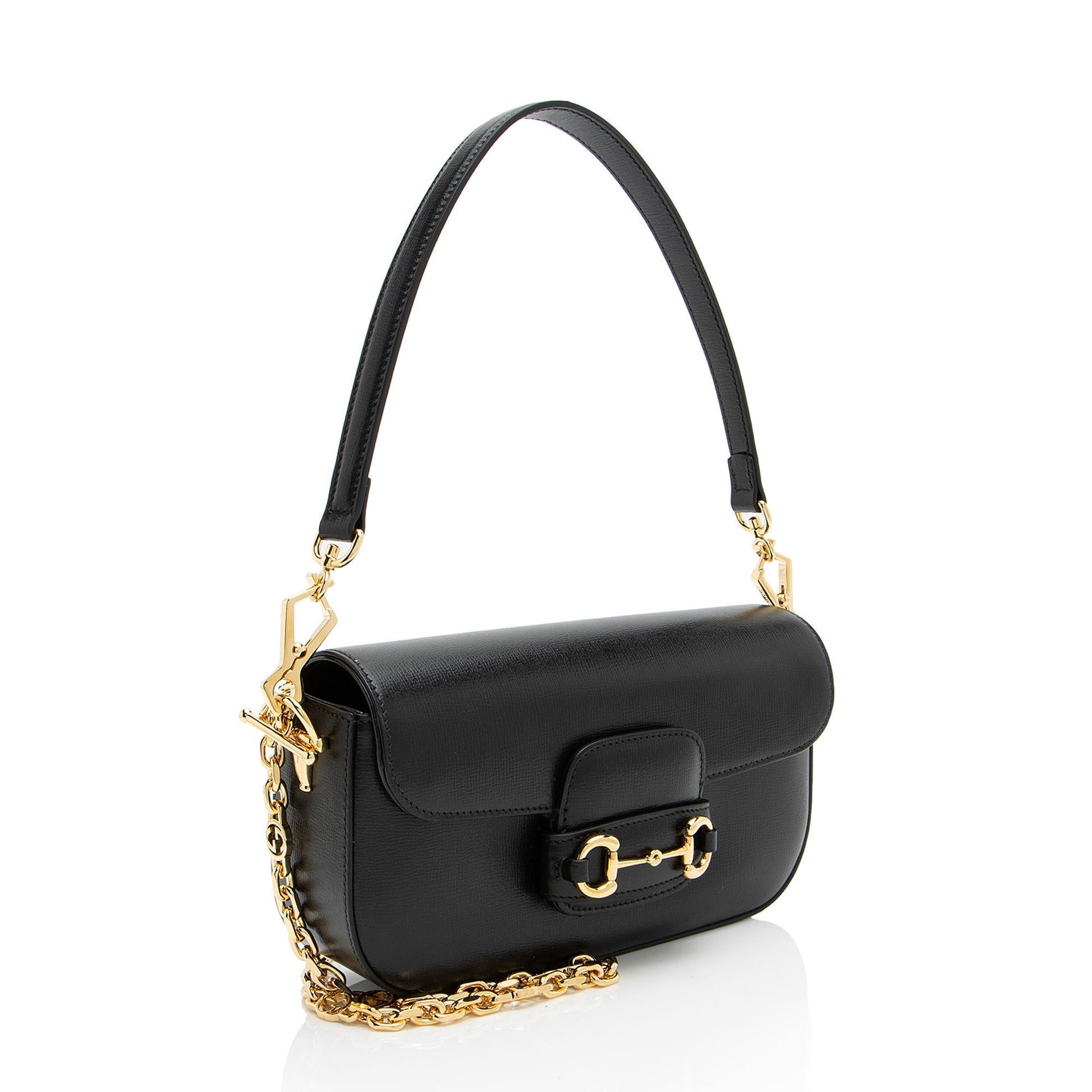 Gucci Horsebit Calfskin Black Small Shoulder Bag