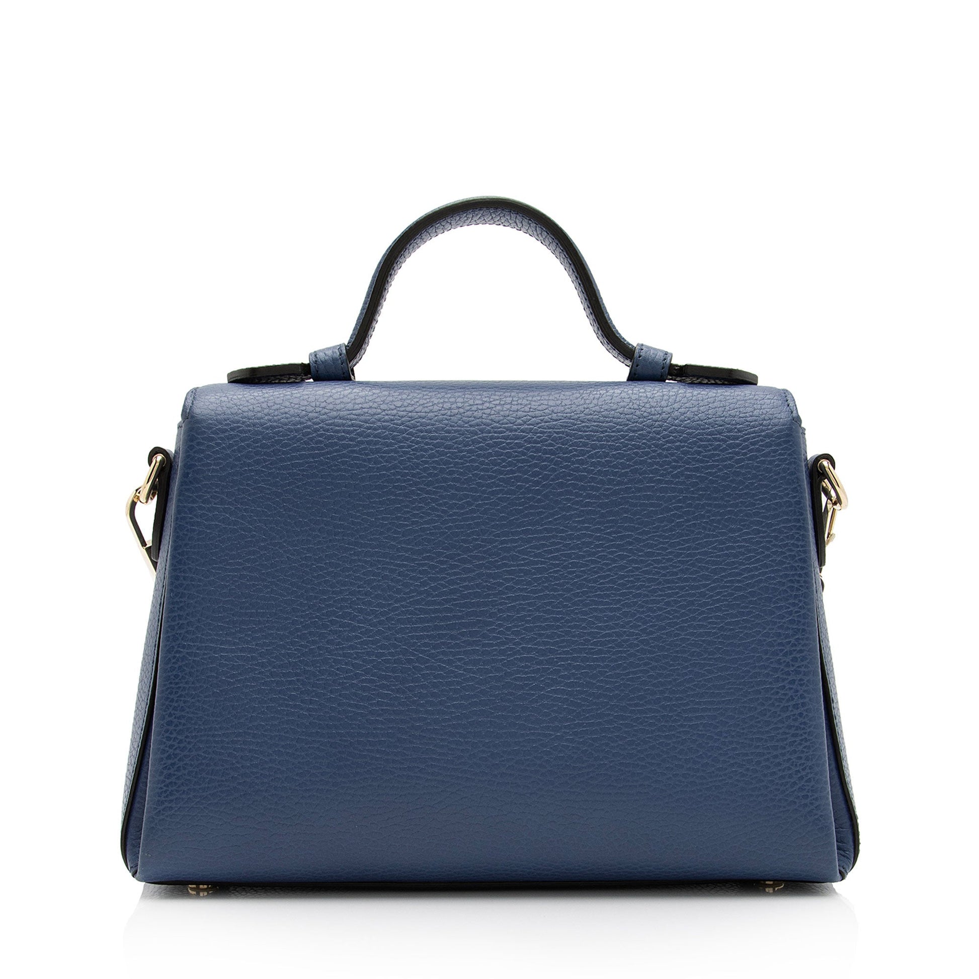 Gucci Interlocking G SHF-2x4YHi Calfskin Blue Small Top Handle Crossbody Bag