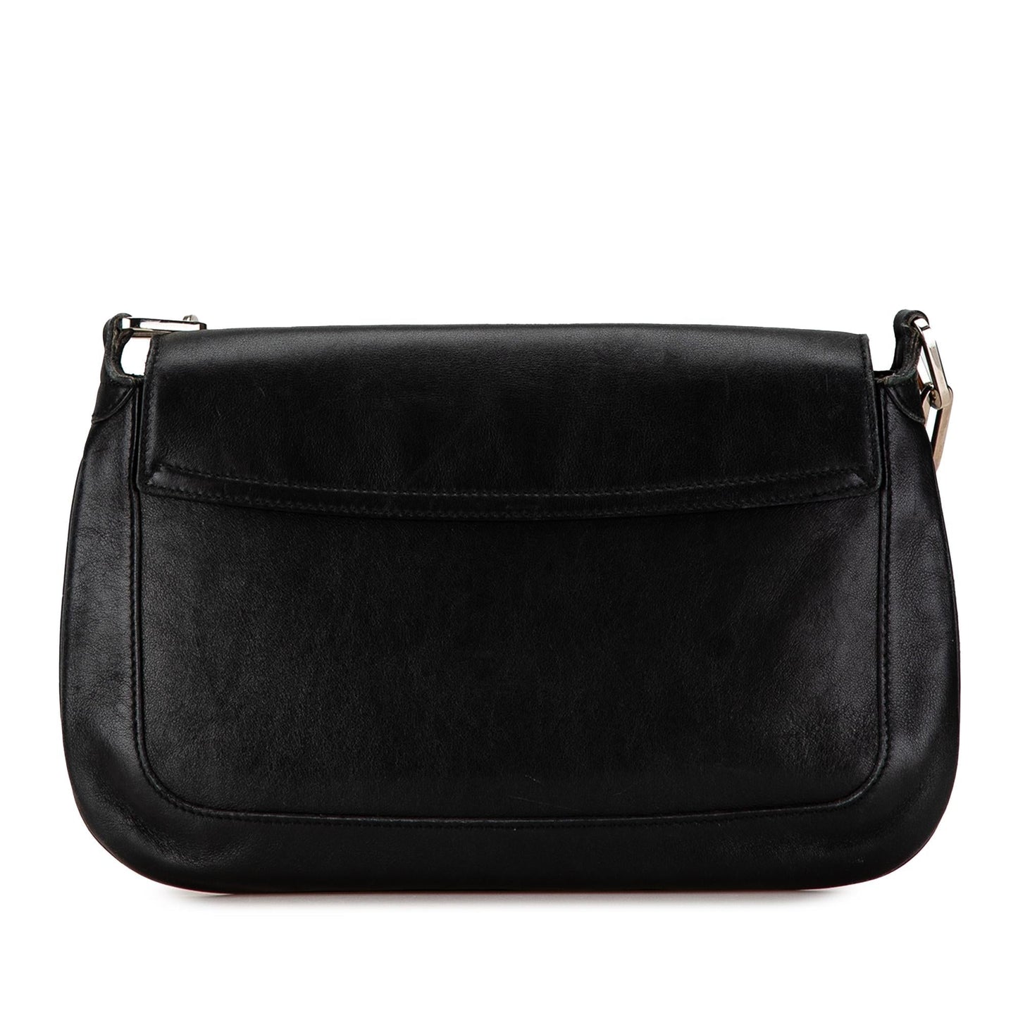 Gucci Chain SHG-sH7X6Y Leather Calf Calfskin Black Shoulder Bag