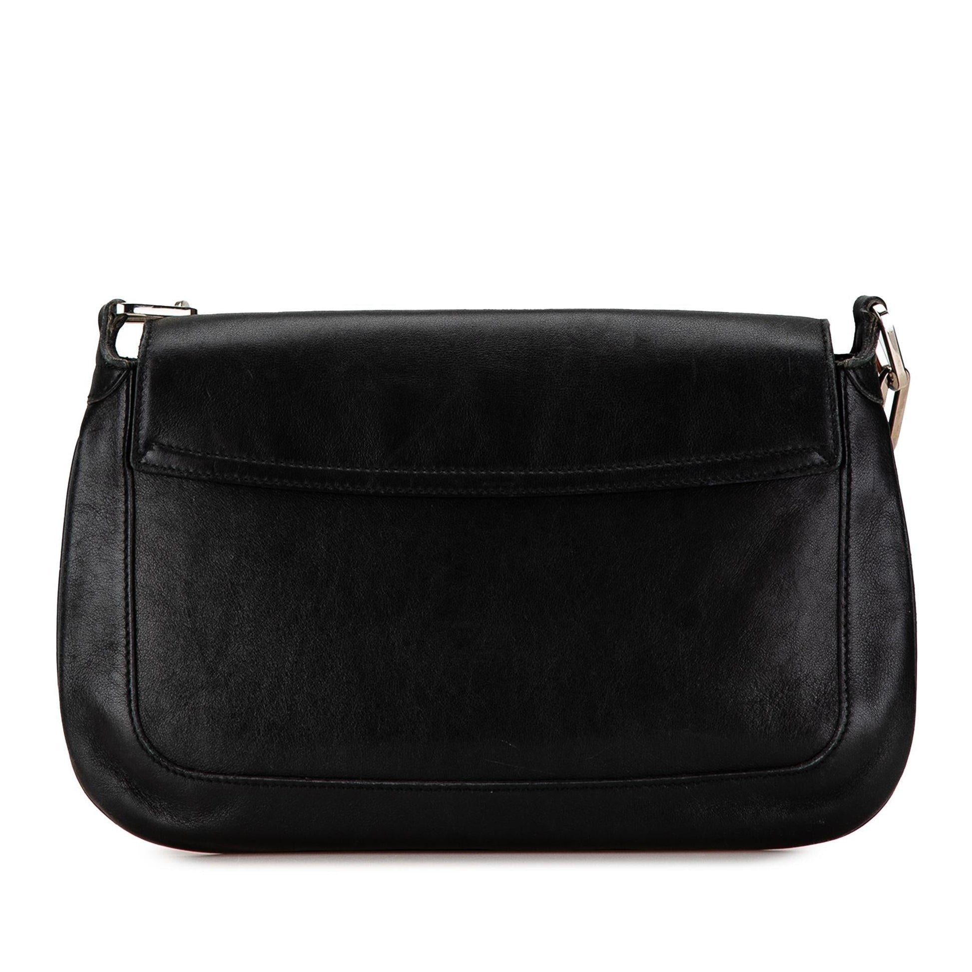 Gucci Chain SHG-sH7X6Y Leather Calf Calfskin Black Shoulder Bag