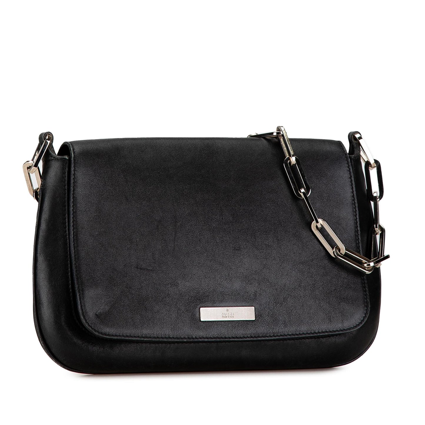 Gucci Chain SHG-sH7X6Y Leather Calf Calfskin Black Shoulder Bag
