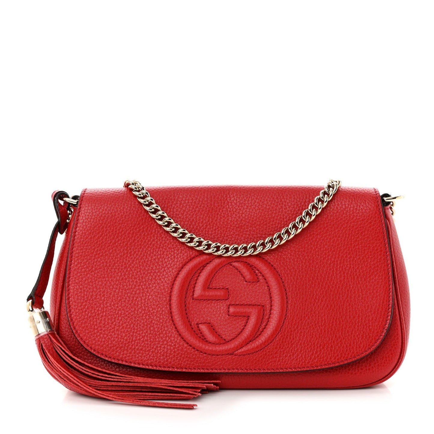 Gucci PEBBLED SOHO Leather Calfskin Medium Chain Travel Bag Bag 2