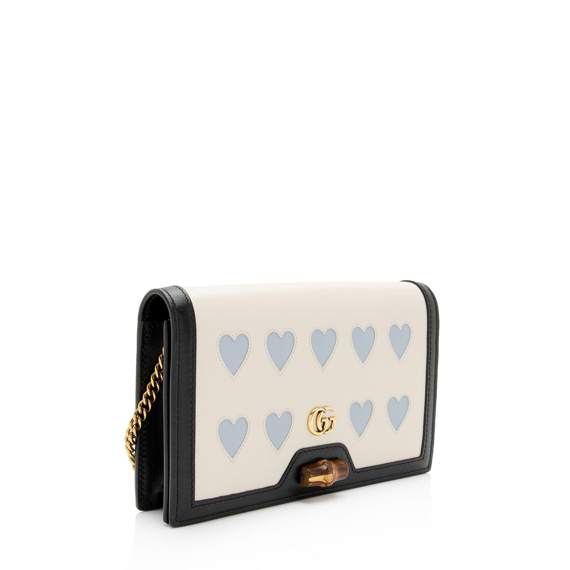 Gucci Lovelight Diana Chain SHF-xwLh4x Calfskin Black White Blue Crossbody Bag