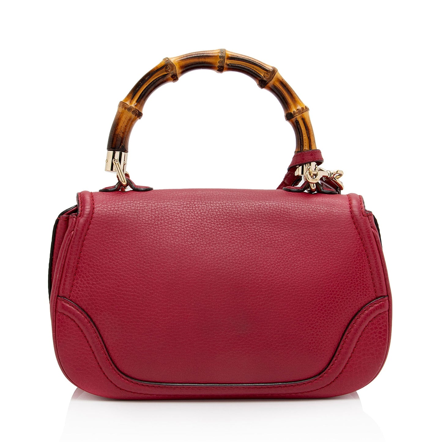 Gucci New Bamboo SHF-v2KUgA Leather Calfskin Pink Top Handle Satchel Bag