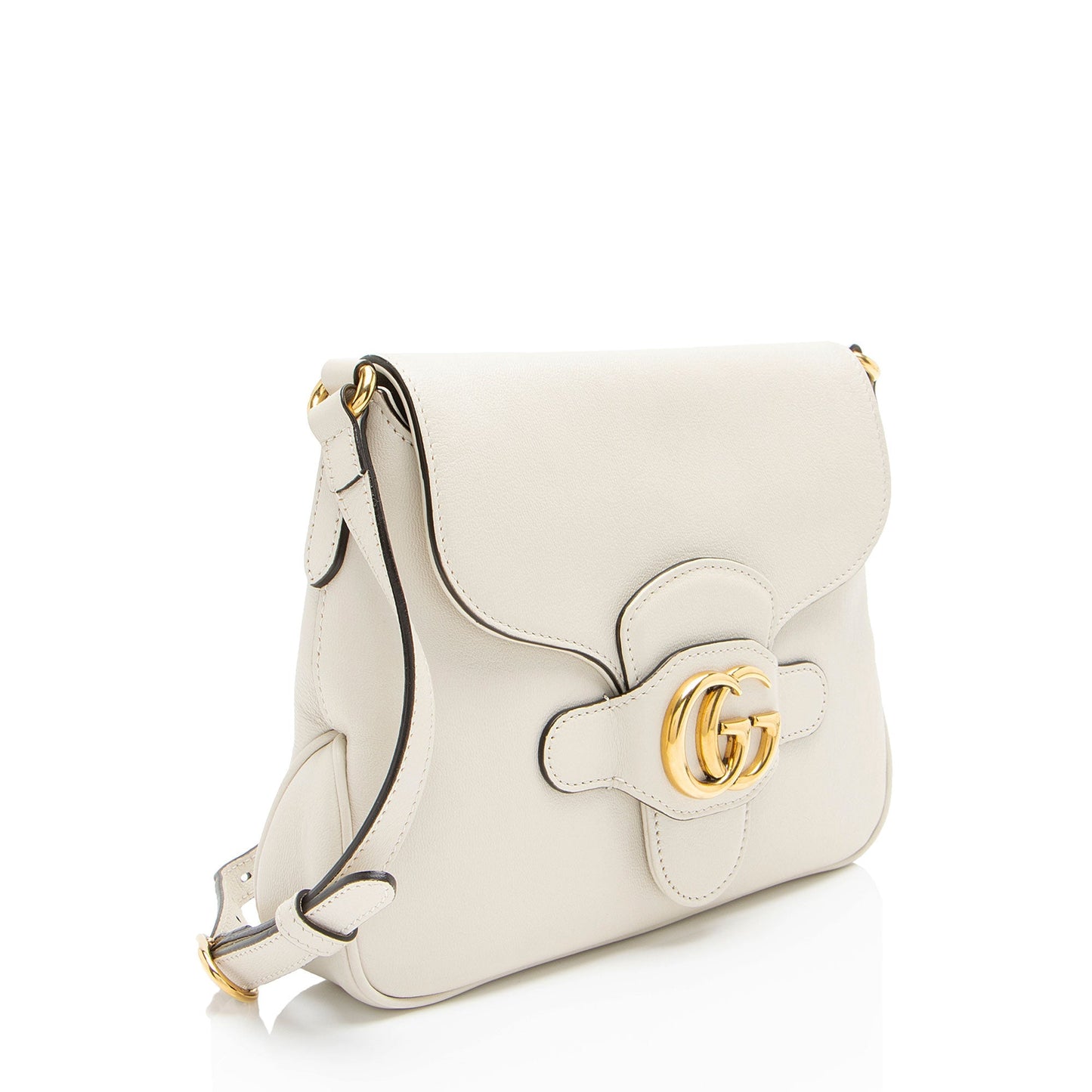 Gucci New Sakai Lux Dahlia Calfskin White Small Crossbody Bag