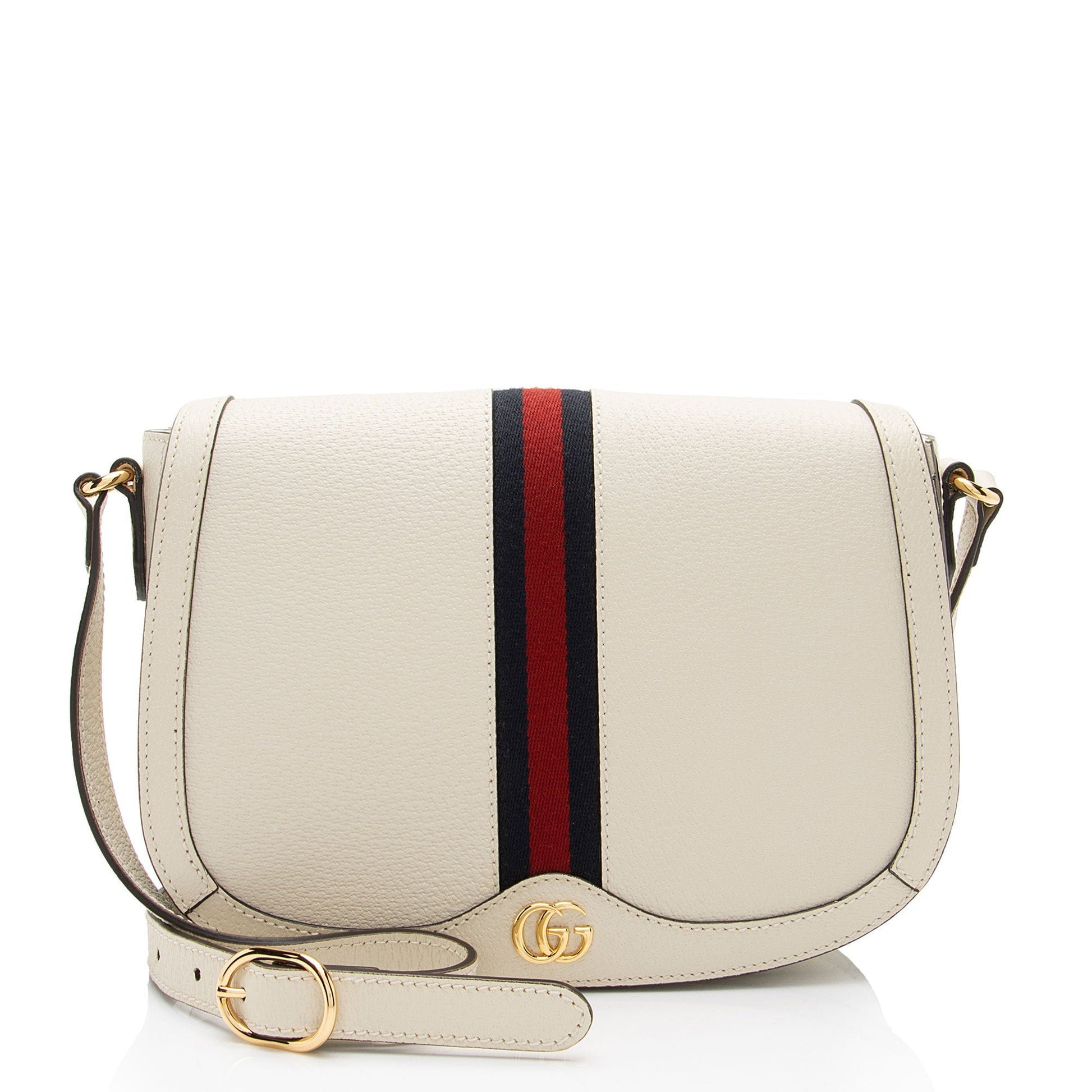 Gucci Ophidia Messenger SHF-d4mnSM Nylon Calfskin White Flap Shoulder Bag