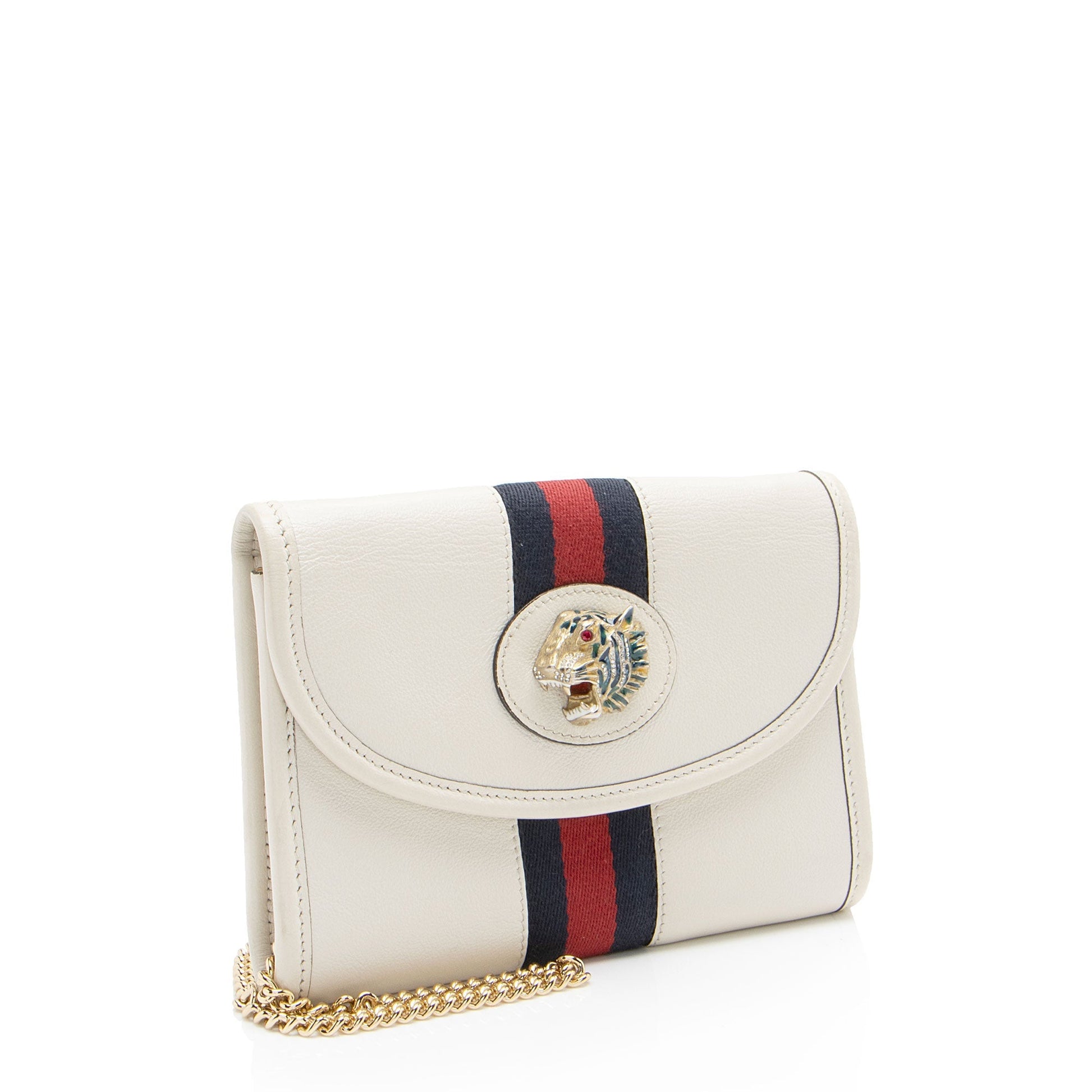 Gucci Rajah Flap SHF-ofd1Mc Nylon Calfskin White Mini Crossbody Bag