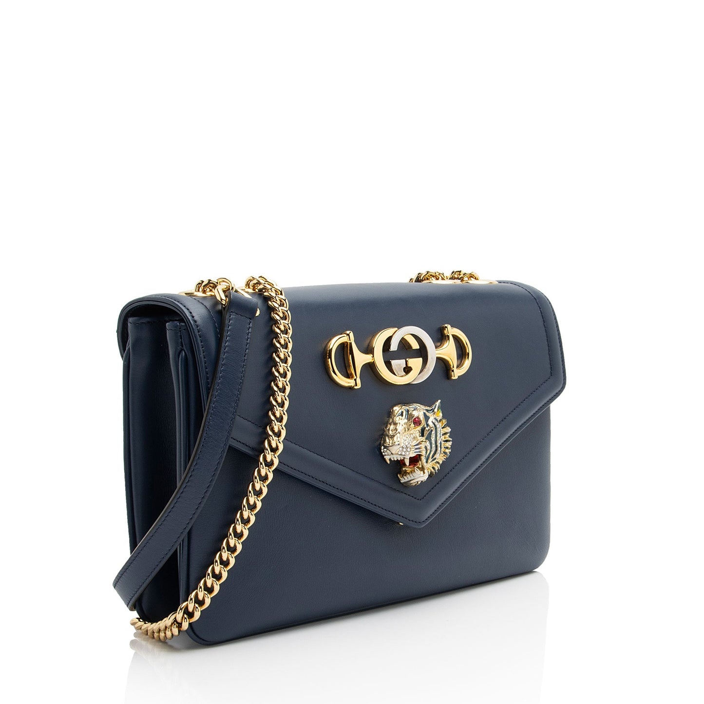 Gucci Rajah Zumi SHF-bv9Xhf Calfskin Blue Medium Crossbody Bag