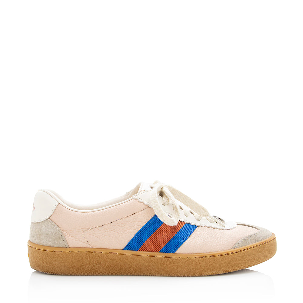 Gucci Calfskin Retro Web Low Top Sneakers - Size 8.5 / 38.5 (SHF-18617)