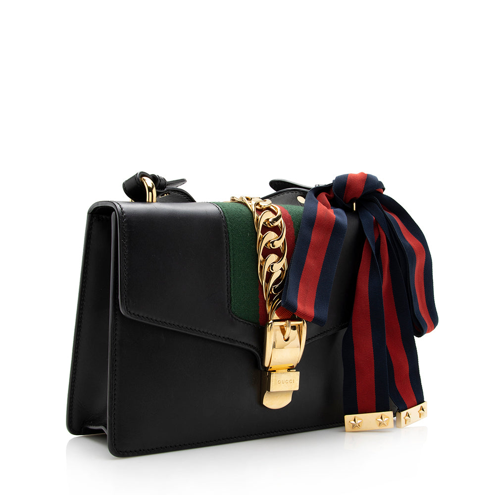 Gucci Sylvie SHF Leather Calfskin Black Small Shoulder Bag