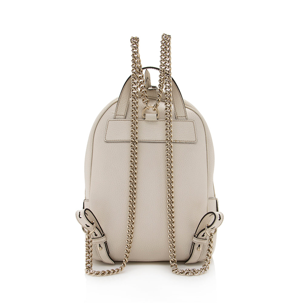 Gucci Soho Chain Backpack SHF Leather Calfskin White Beige Shoulder Bag