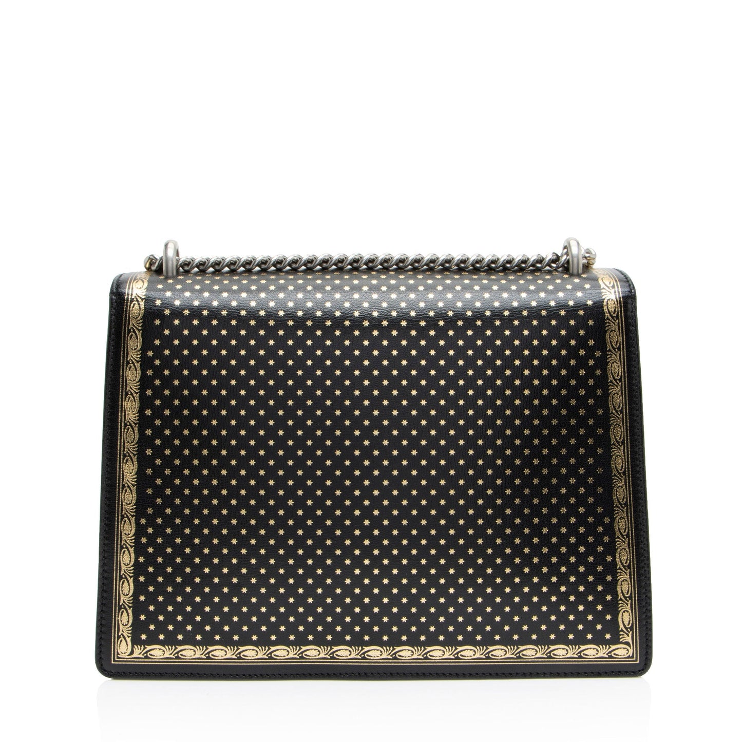 Gucci Star Print Guccy Dionysus Calfskin Black Gold Medium Shoulder Bag