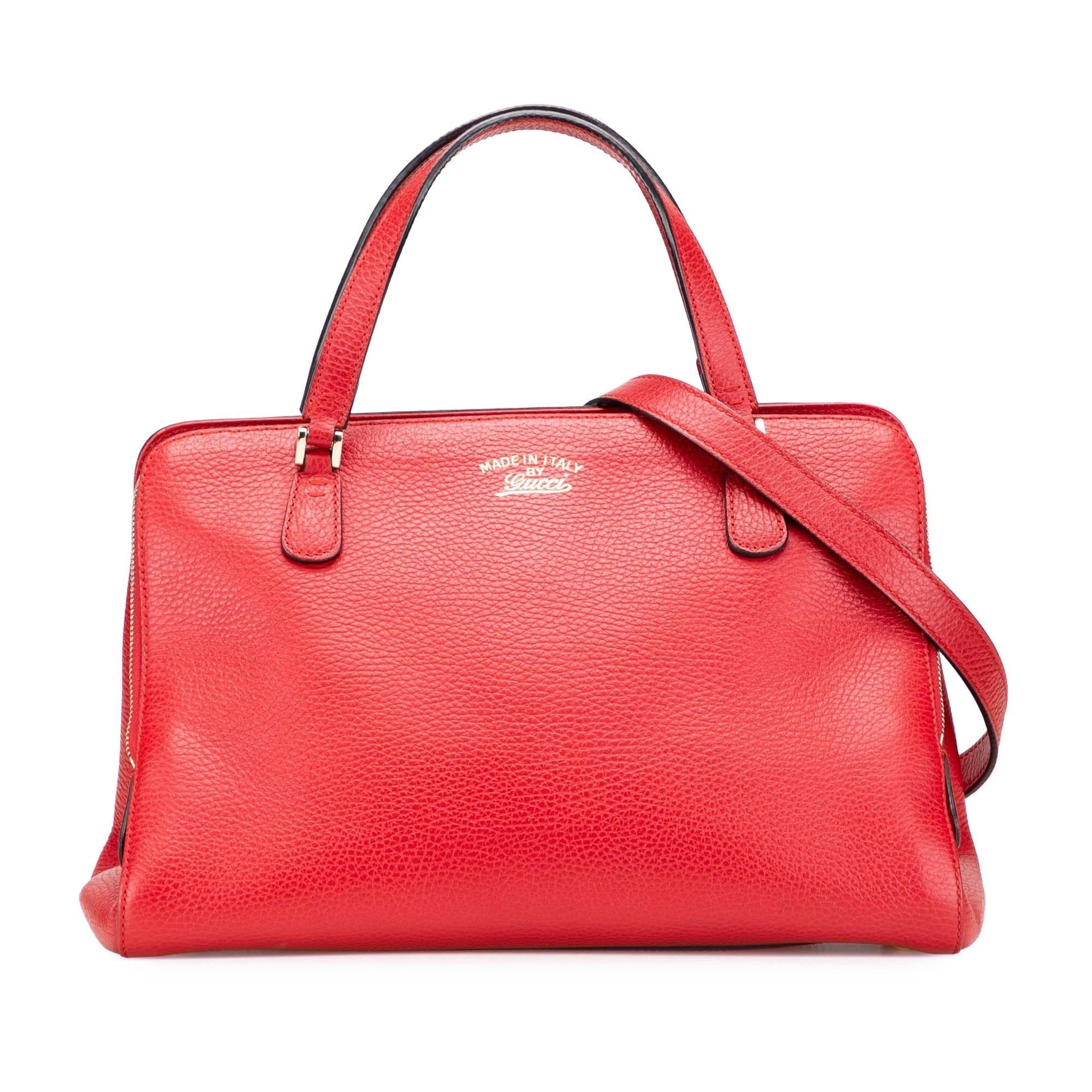 Gucci Swing Calf Calfskin Red Top Handle Satchel Bag Satchel 1