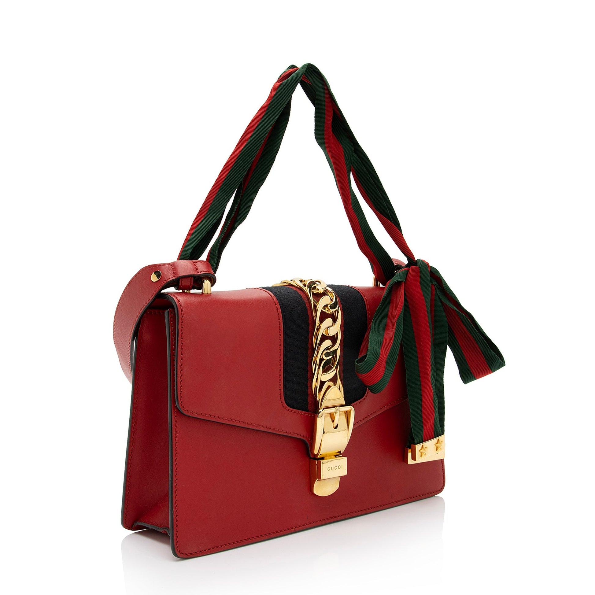 Gucci Sylvie SHF-eOUvJC Nylon Calfskin Red Small Shoulder Bag