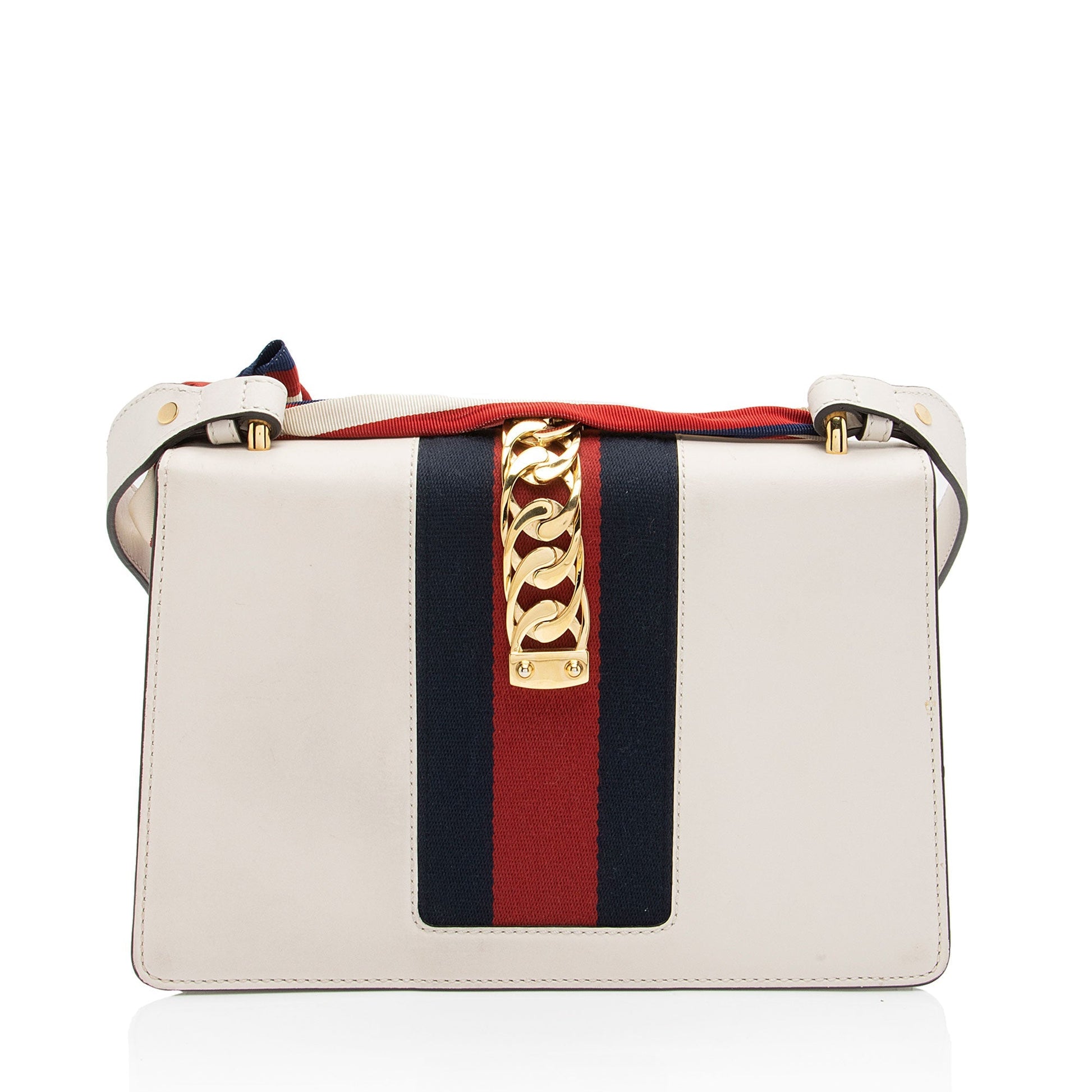 Gucci Sylvie SHF-zJc6rU Nylon Calfskin White Small Shoulder Bag