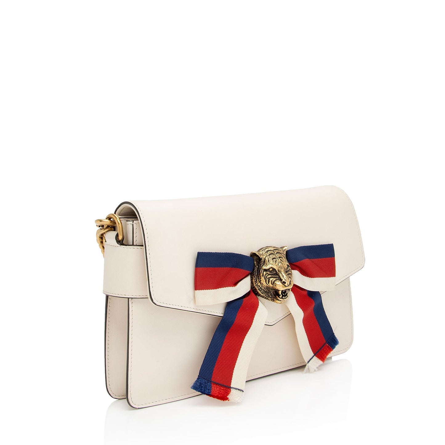 Gucci Tiger Broadway SHF-fnniLy Nylon Calfskin White Mini Crossbody Bag
