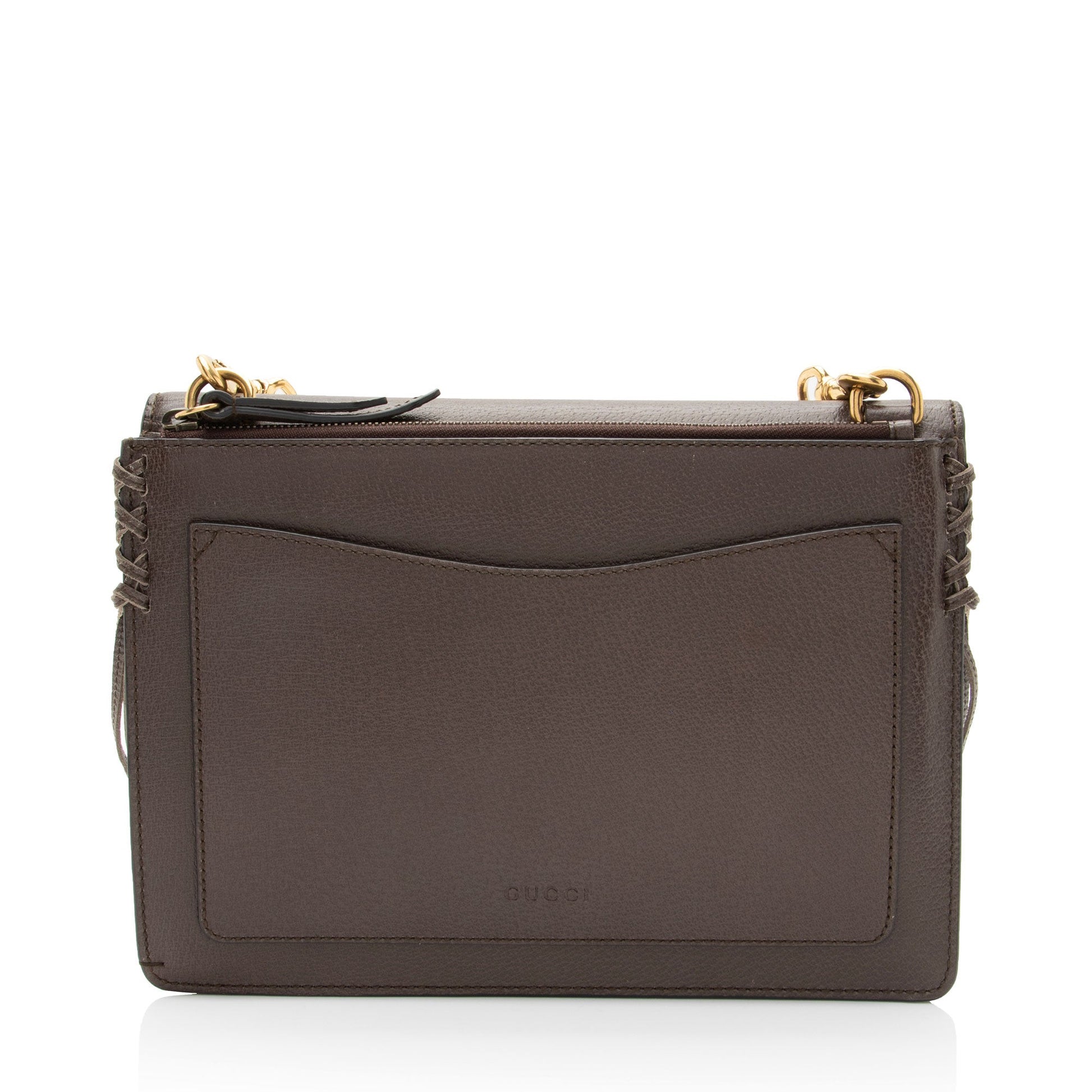 Gucci Web Animalier Nylon Calfskin Brown Crossbody Bag