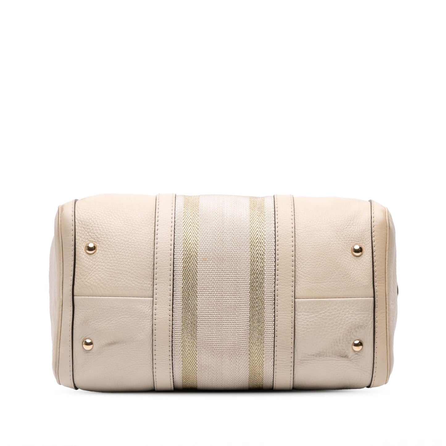 Gucci Web Joy Boston Calf Calfskin Brown Satchel Bag