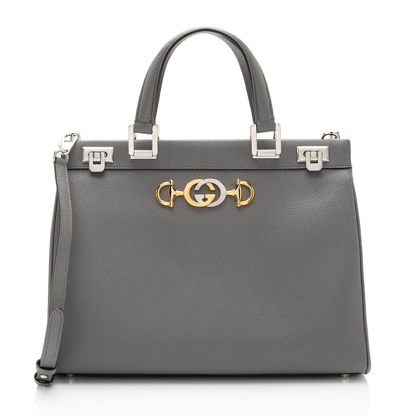 Gucci Zumi SHF-jQjYJ8 Leather Calfskin Grey Medium Tote Bag