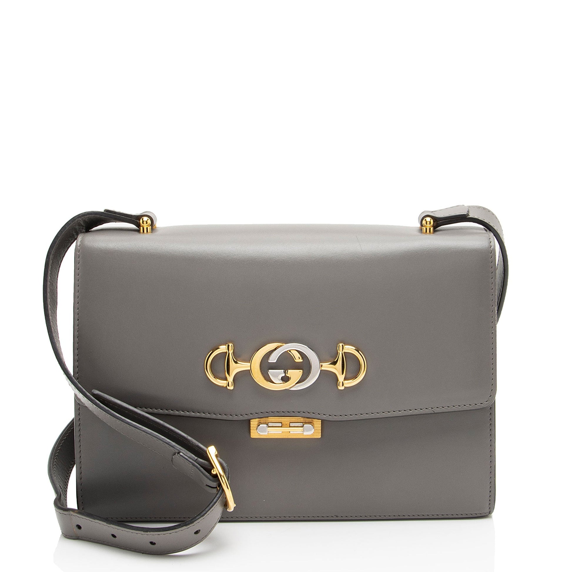 Gucci Zumi Calfskin Grey Small Crossbody Bag