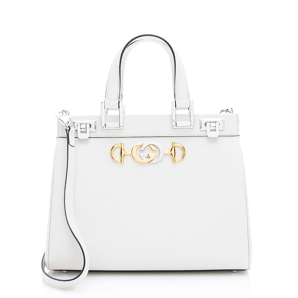 Gucci Zumi SHF Calfskin White Small Tote Bag