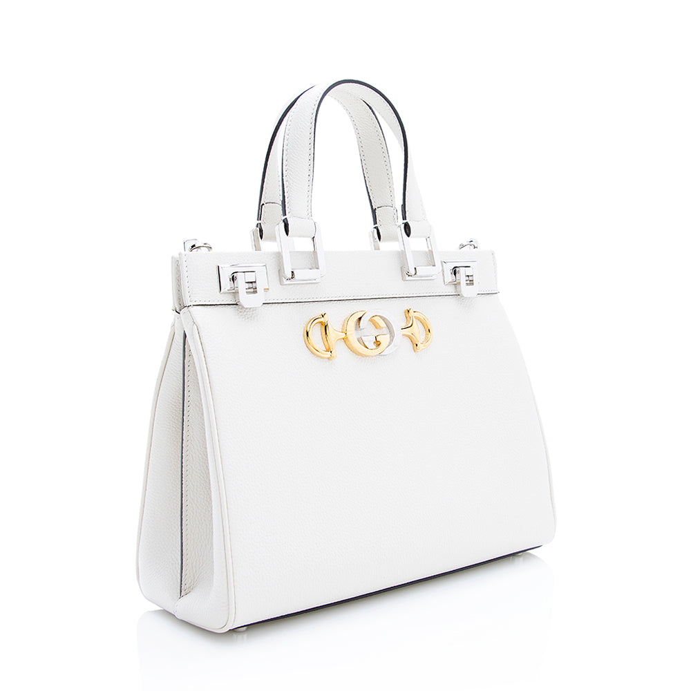 Gucci Zumi SHF Calfskin White Small Tote Bag