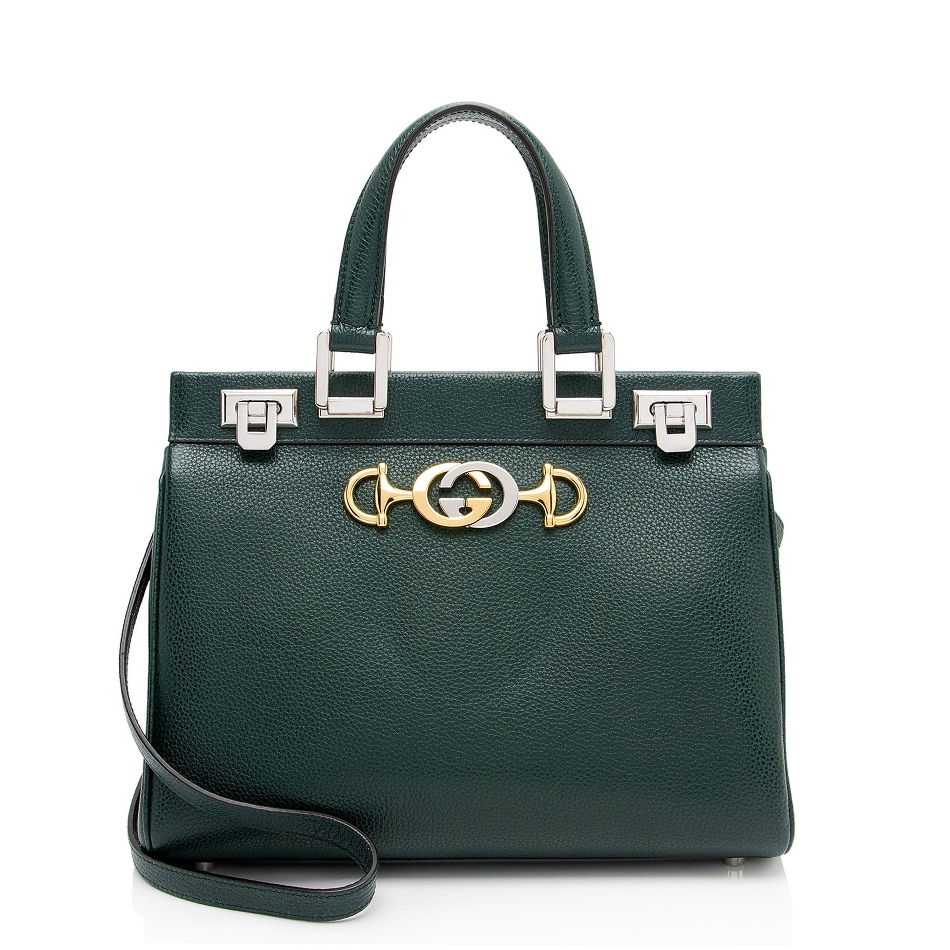 Gucci Zumi SHF-jAGkPq Calfskin Green Small Tote Bag