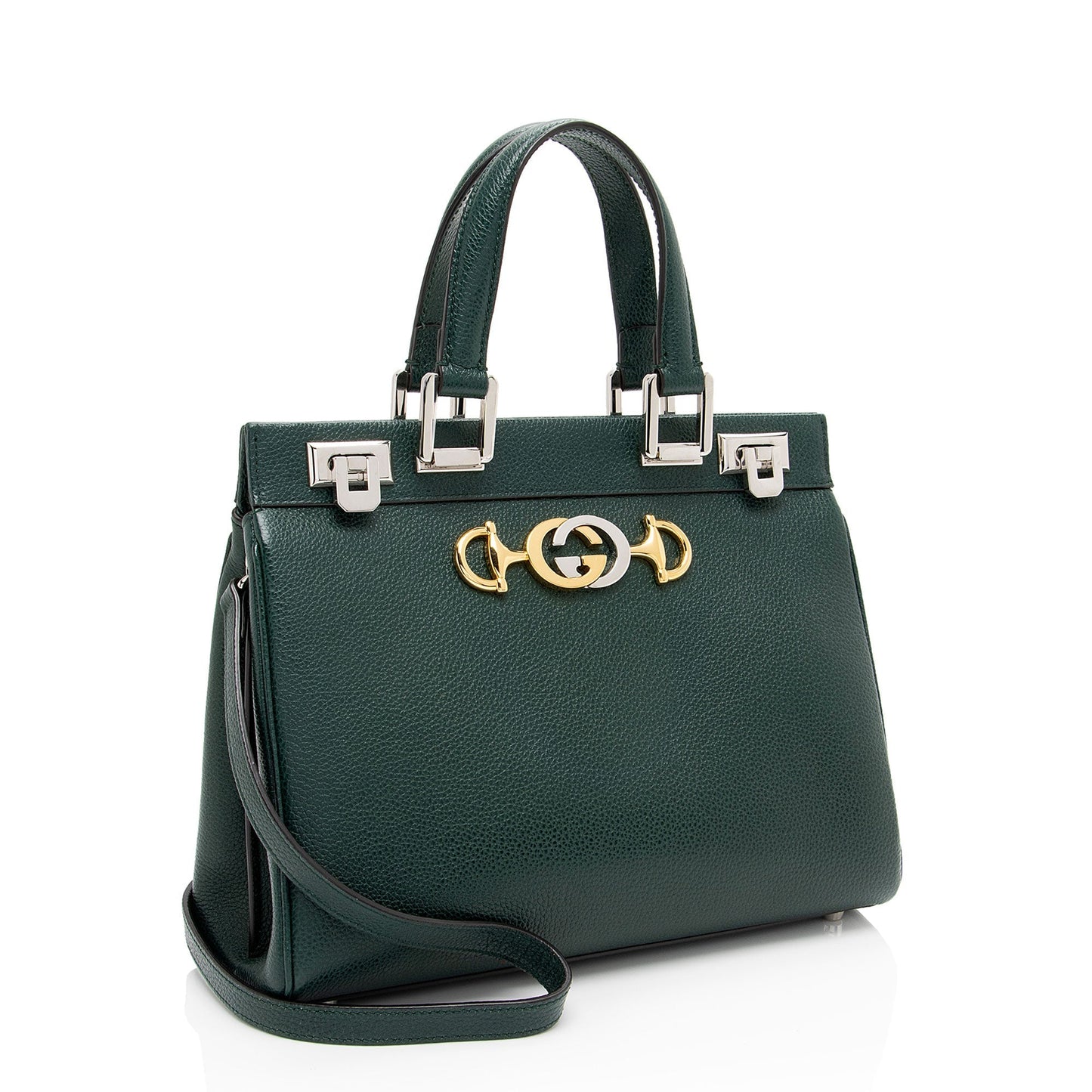 Gucci Zumi SHF-jAGkPq Calfskin Green Small Tote Bag