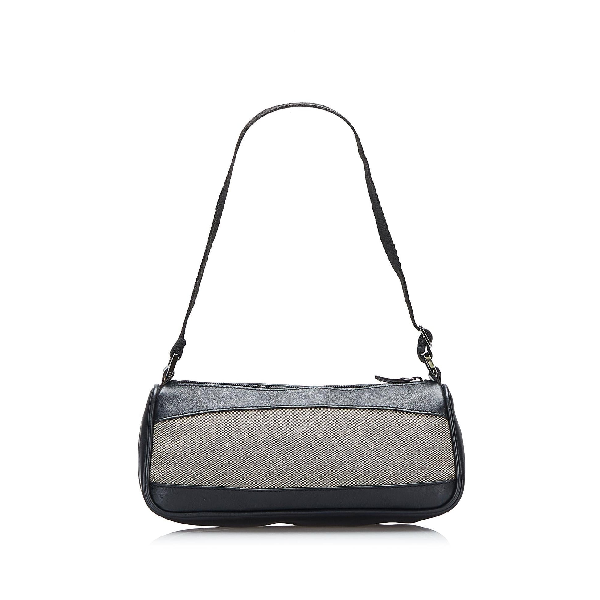Gucci Baguette SHG-jVeAk8 Canvas Calf Black Grey Handbag