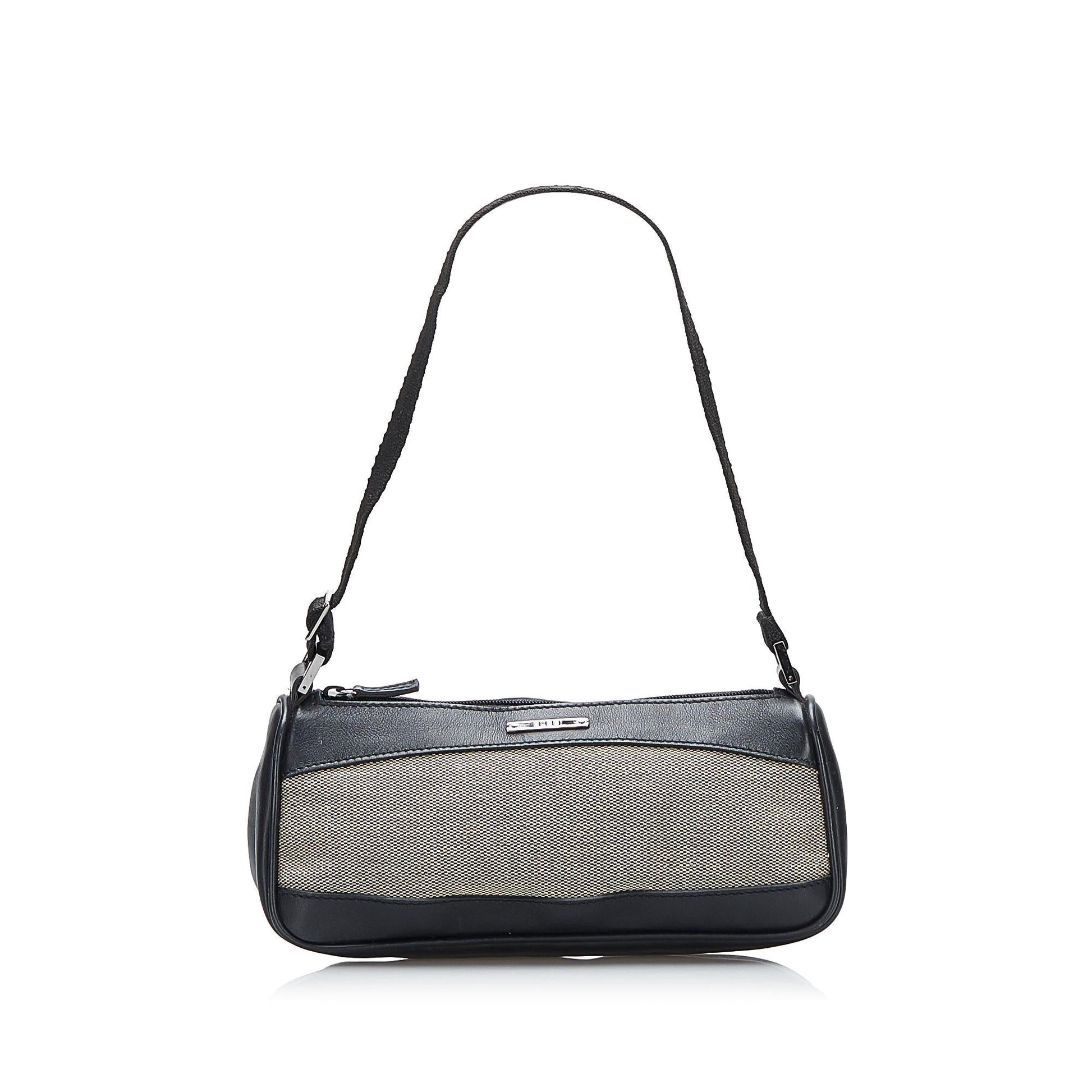 Gucci Baguette SHG-jVeAk8 Canvas Calf Black Grey Handbag