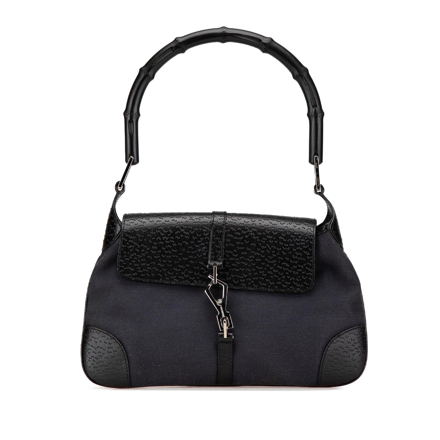 Gucci Bamboo Jackie Canvas Black Shoulder Bag