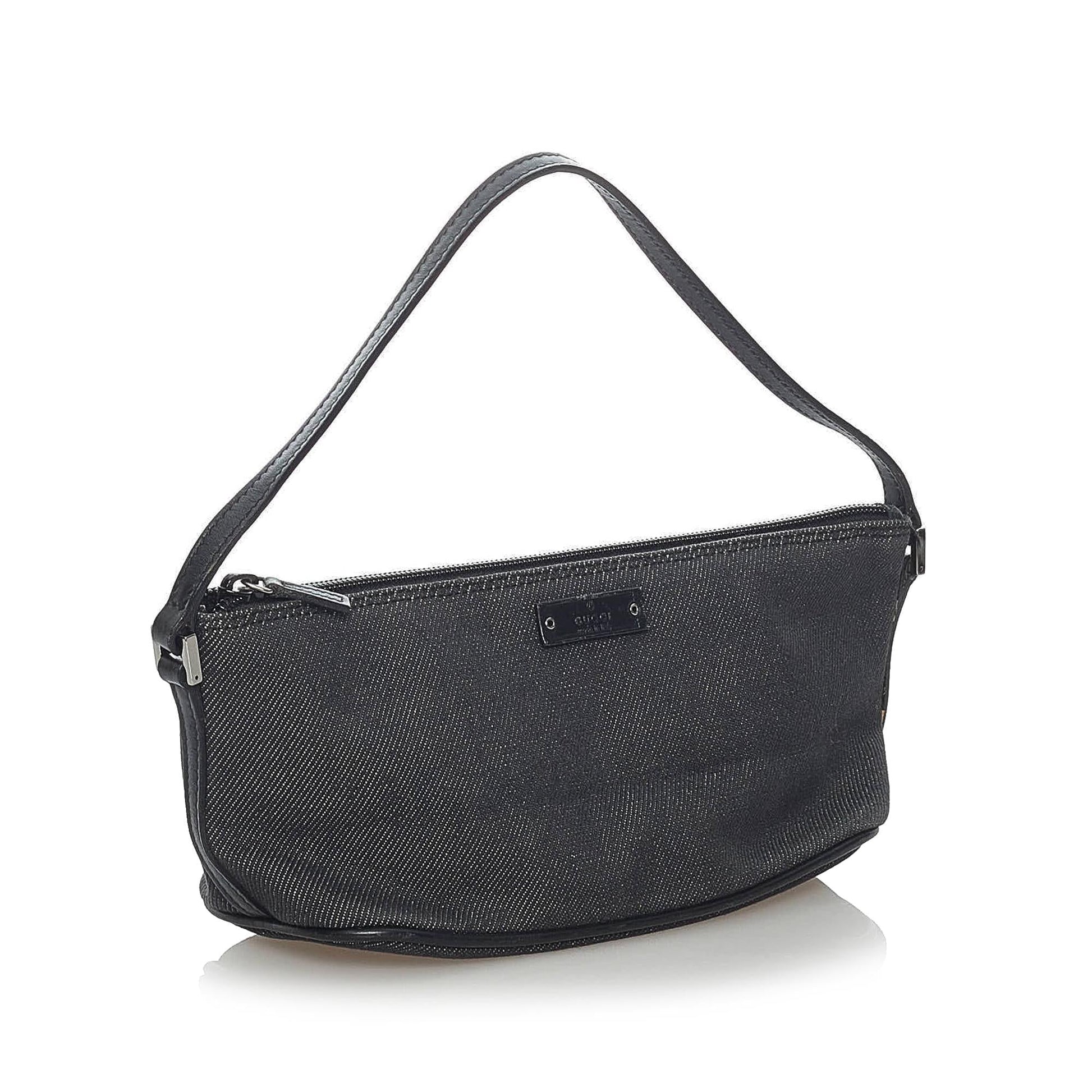 Gucci Boat Baguette SHG Canvas Black Handbag