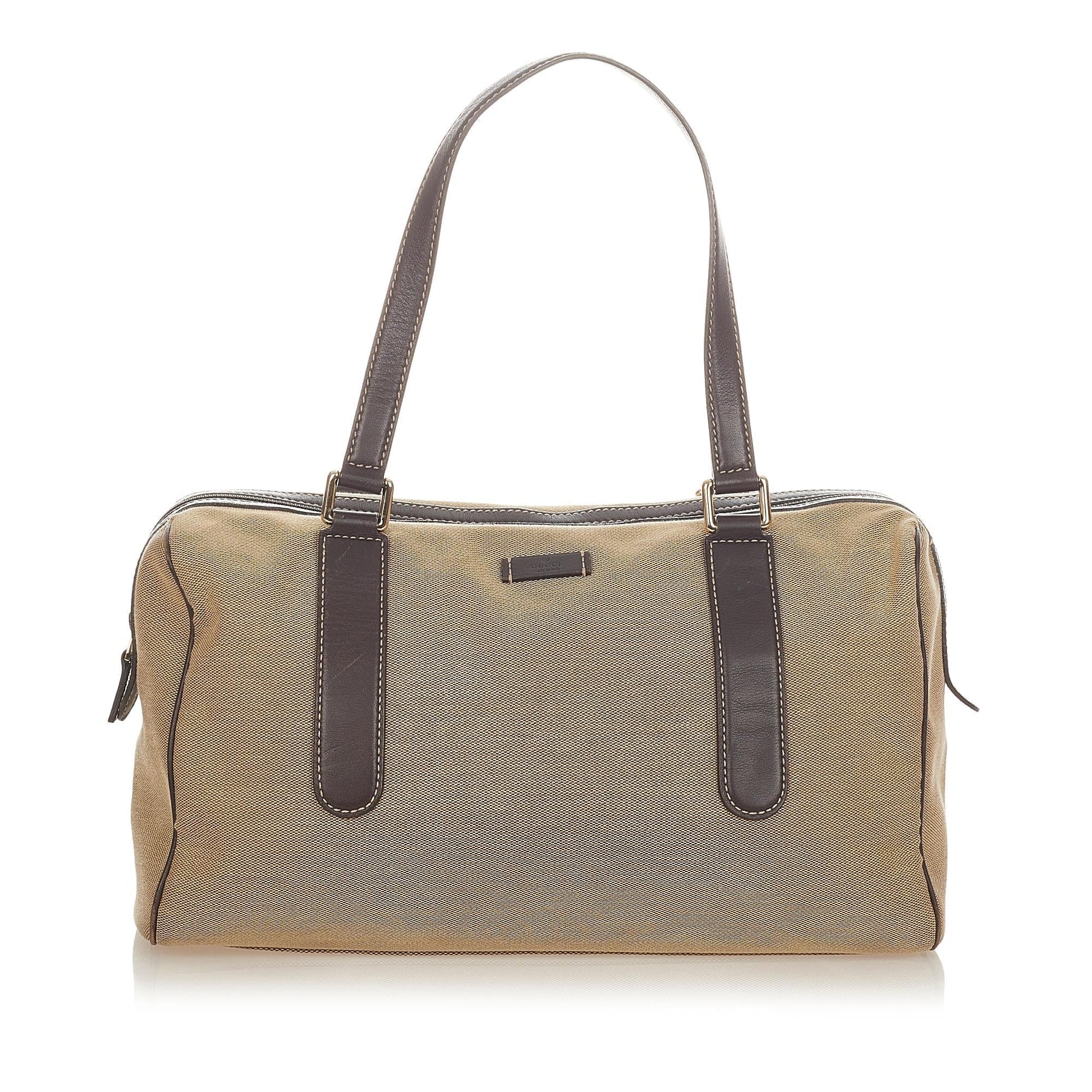 Gucci Boston SHG Canvas Brown Satchel Bag 3