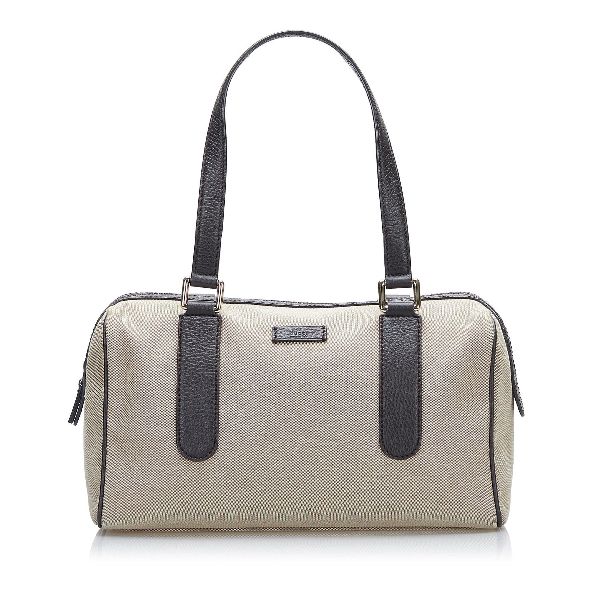 Gucci Boston SHG Canvas Brown Satchel Bag