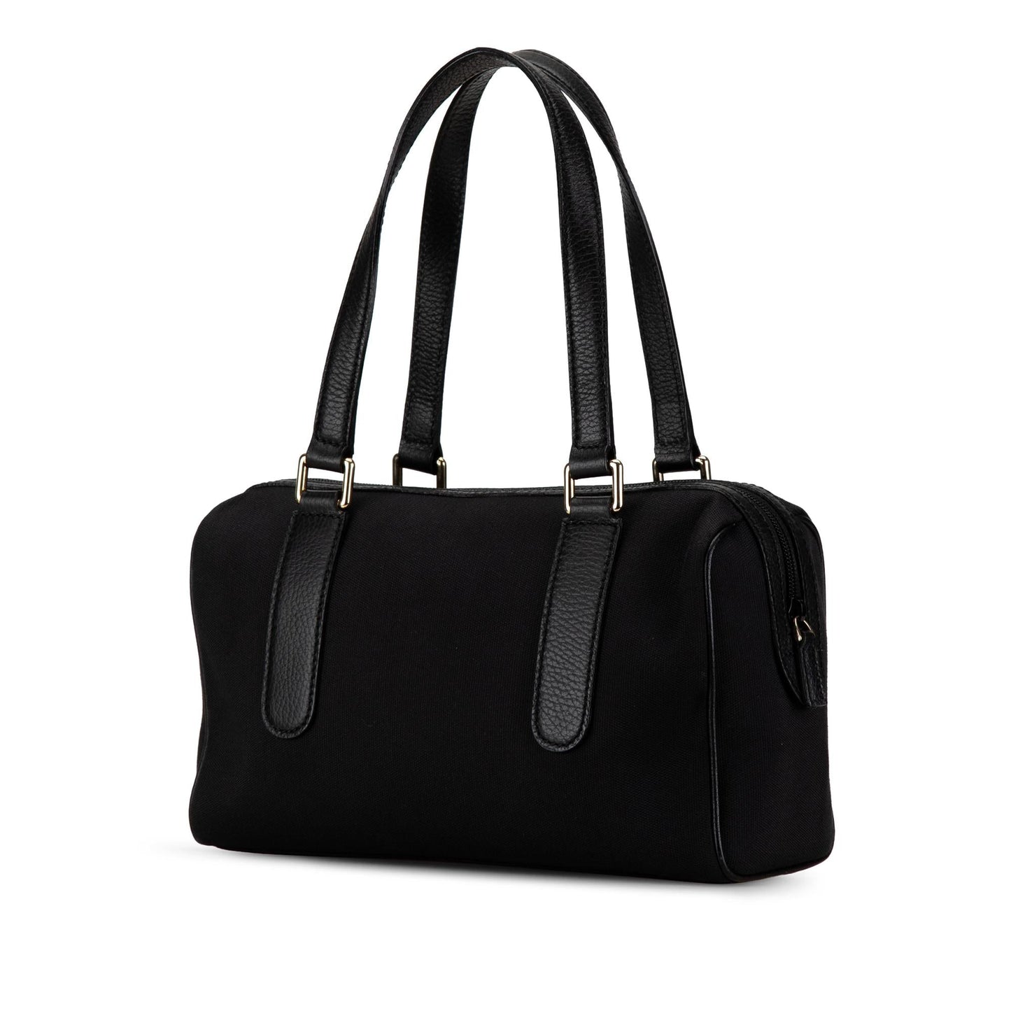 Gucci Charmy Boston Canvas Calf Black Satchel Bag