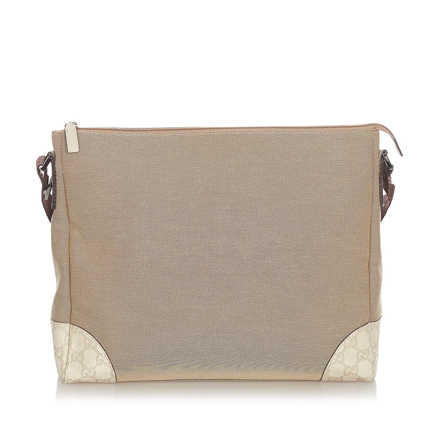 Gucci SHG Canvas Calf White Brown Crossbody Bag