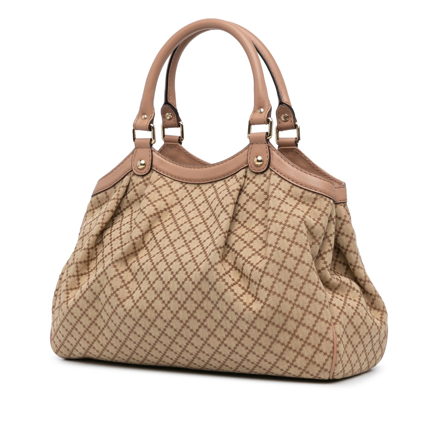 Gucci Diamante Sukey SHG-ImLLQU Canvas Calf Brown Tote Bag