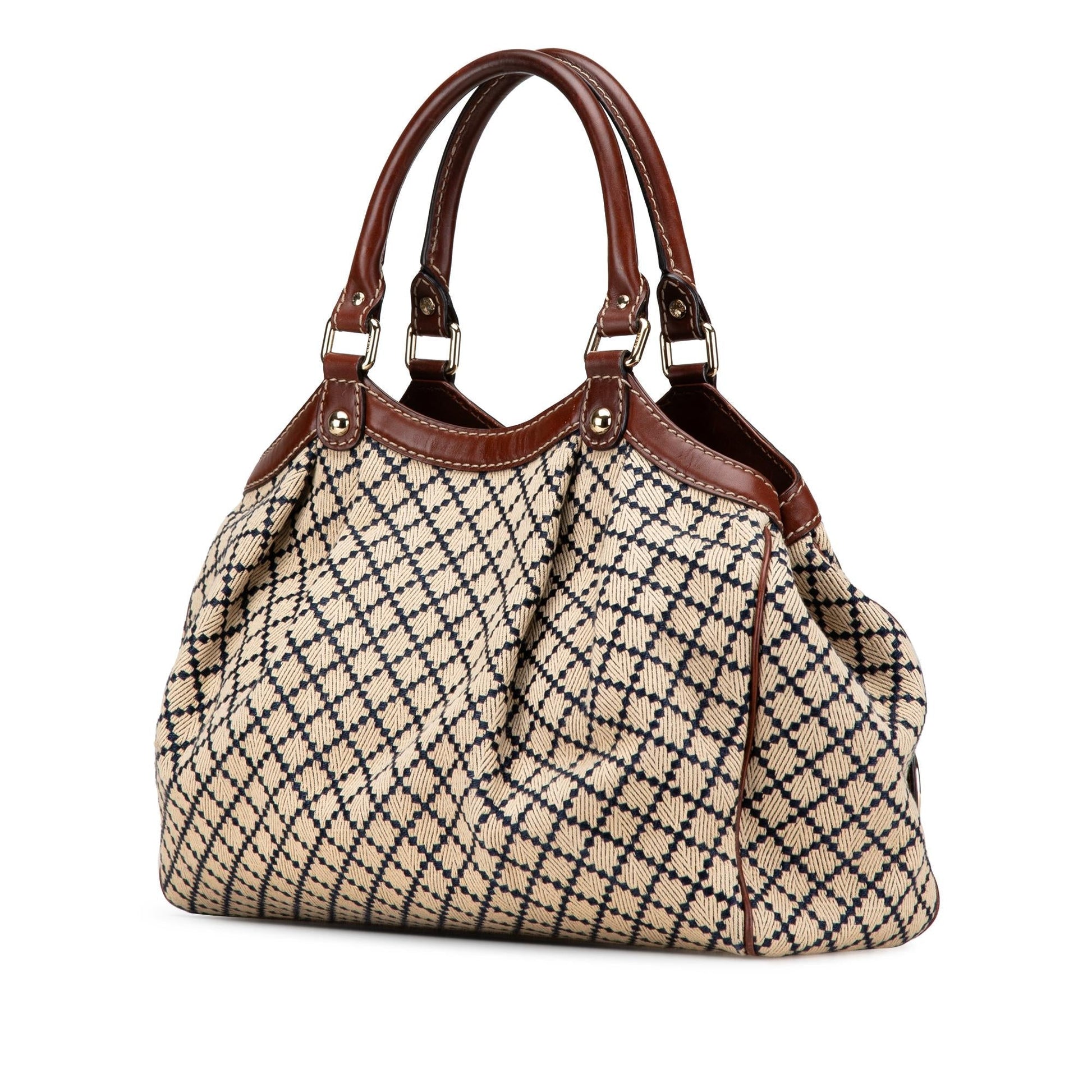 Gucci Diamante Sukey SHG-9QlZPA Canvas Brown Tote Bag