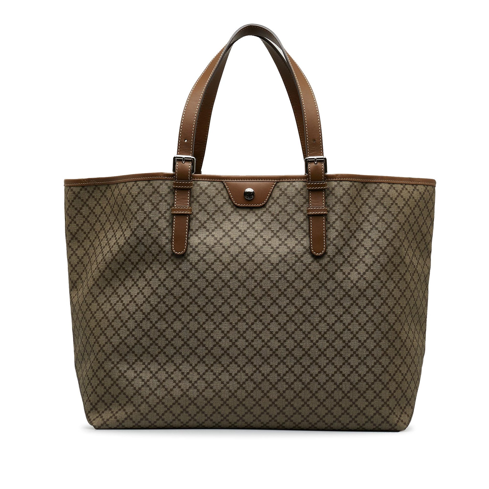 Gucci Diamante SHG-GAcx74 Canvas Calf Brown Tote Bag
