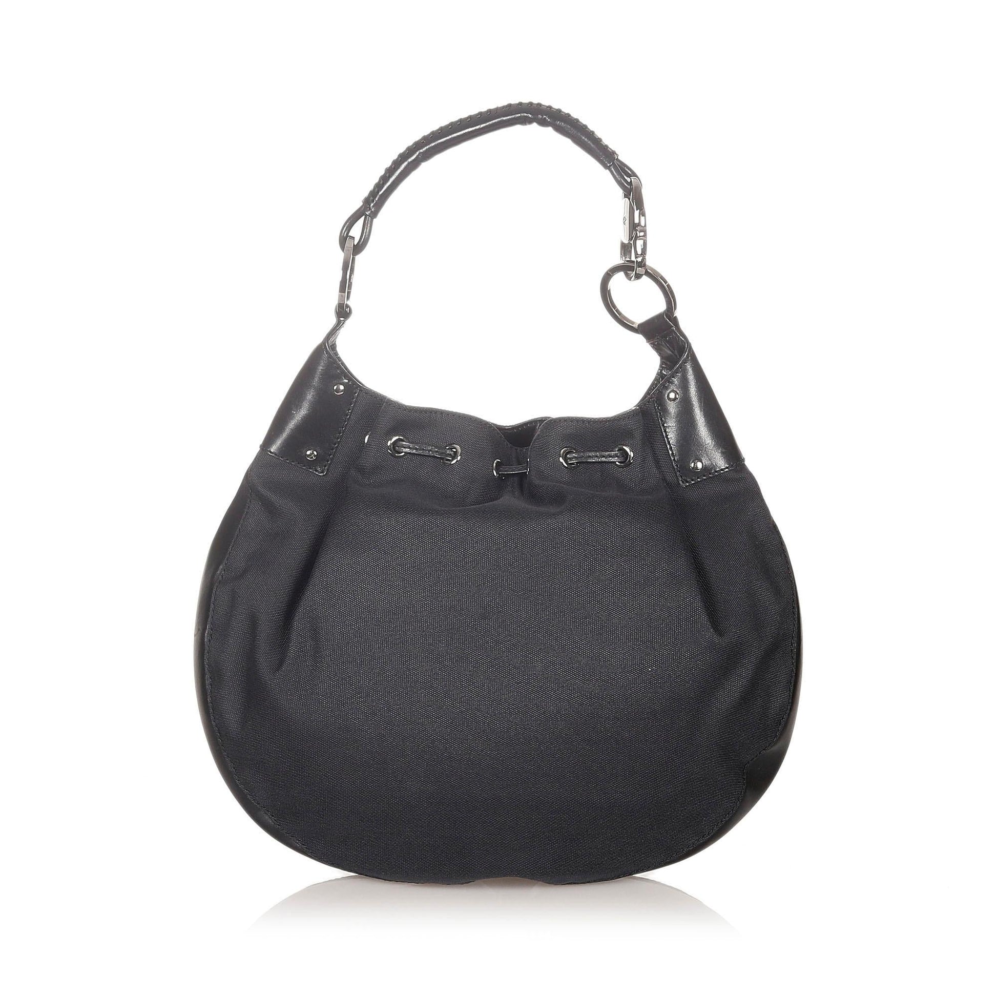Gucci Drawstring SHG Canvas Black Jewelry Bag Shg