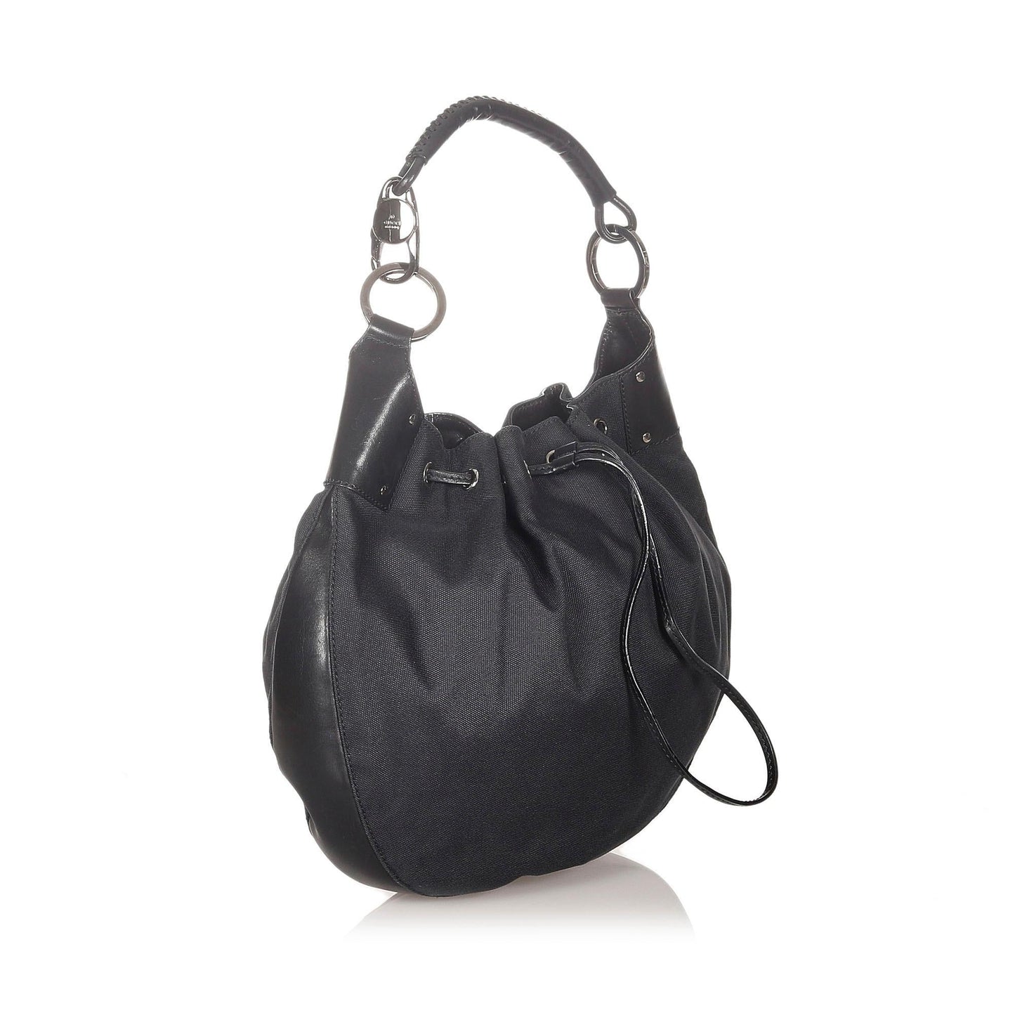 Gucci Drawstring SHG Canvas Black Jewelry Bag Shg