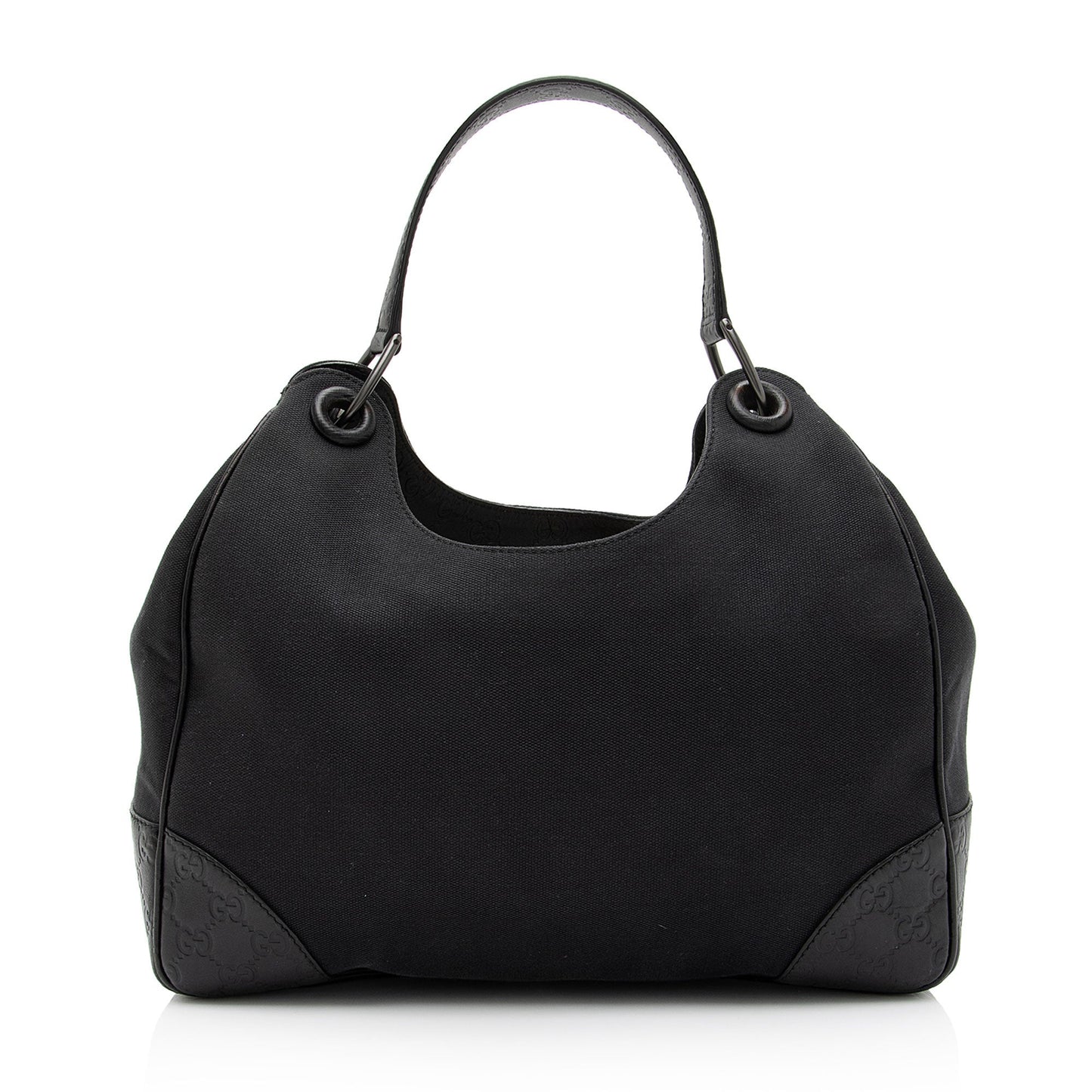 Gucci Guccissima Colbert SHF-CpDvCj Leather Canvas Black Shoulder Bag