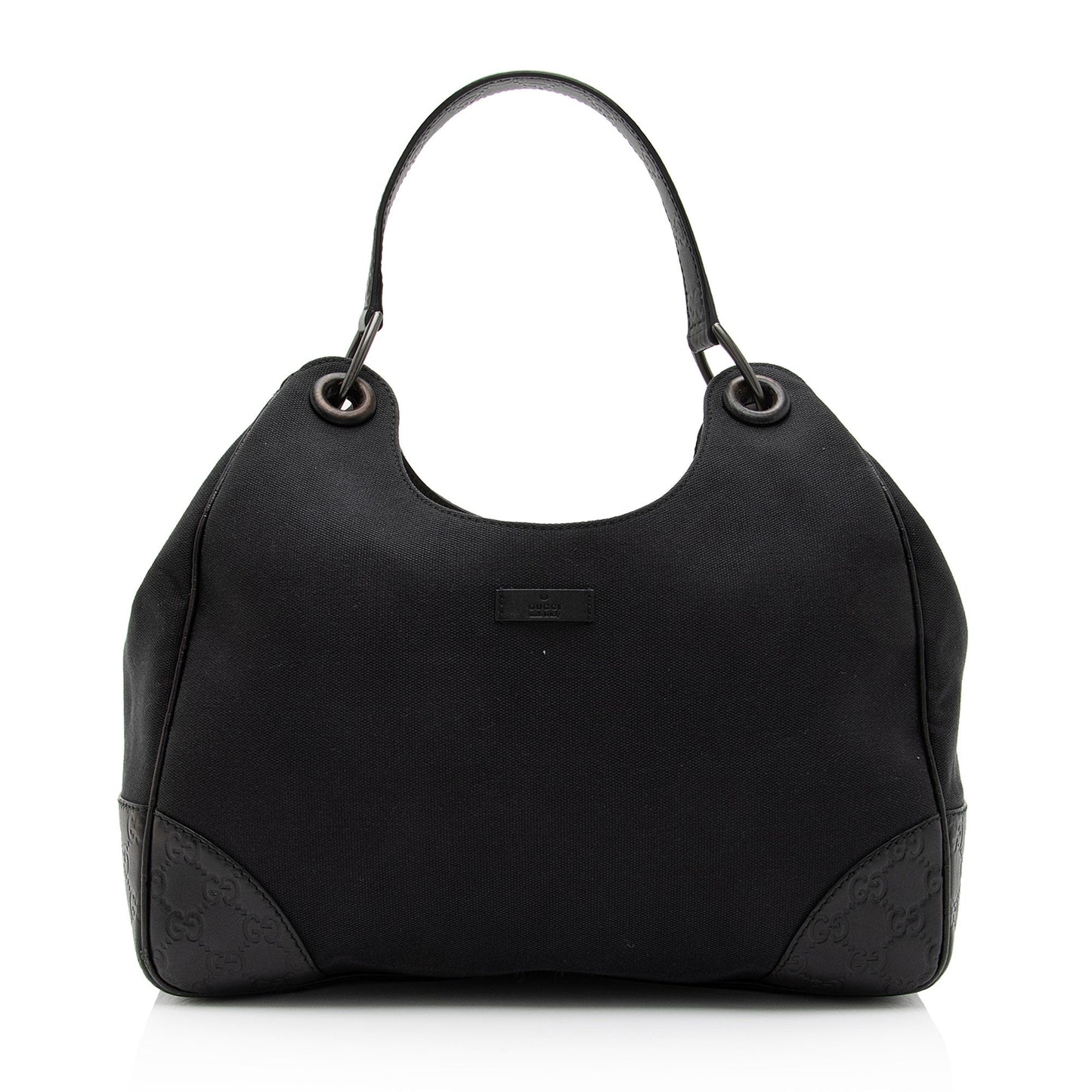 Gucci Guccissima Colbert SHF-CpDvCj Leather Canvas Black Shoulder Bag
